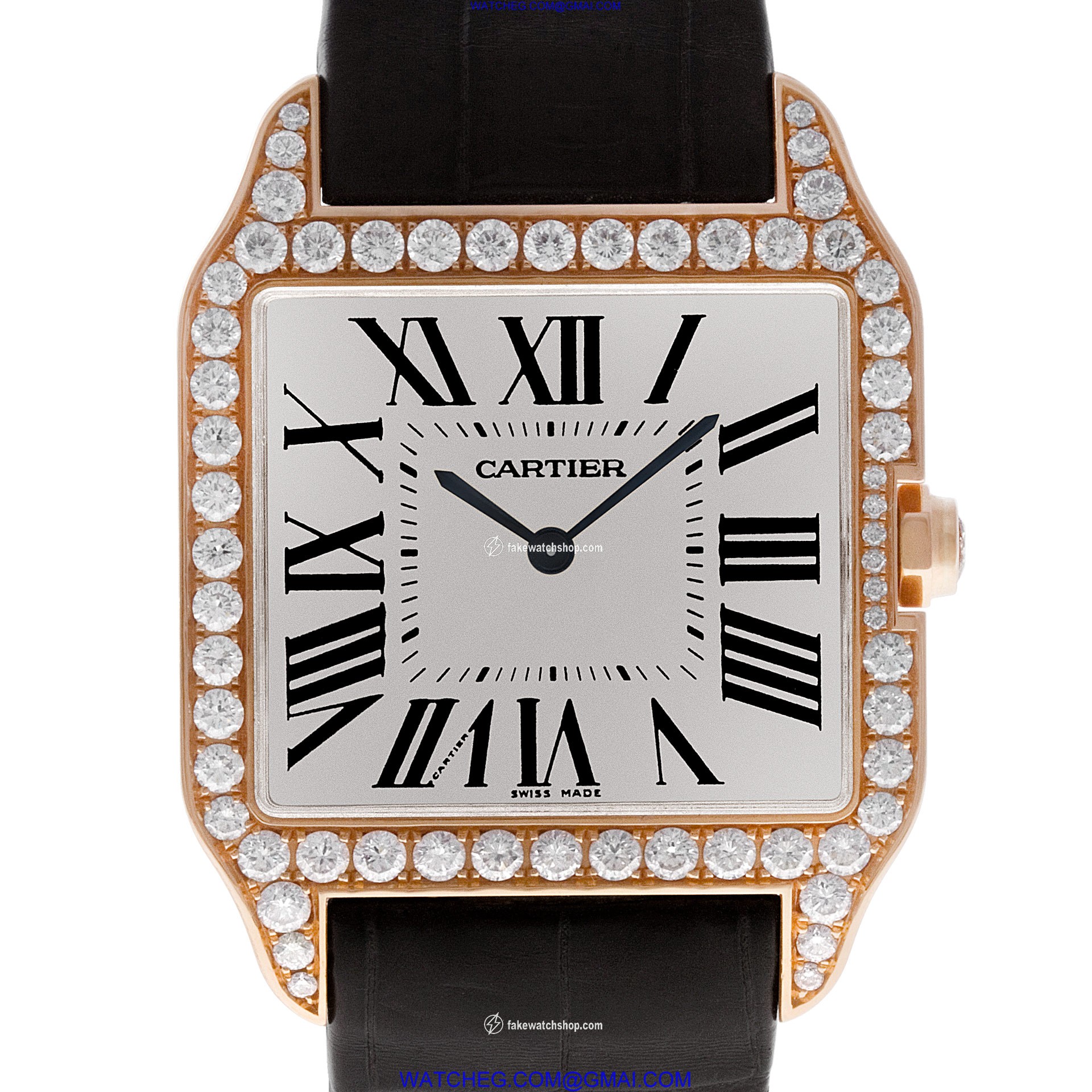 Cartier WH100751 Santos Dumont Manual Unisex 18k Pink Gold