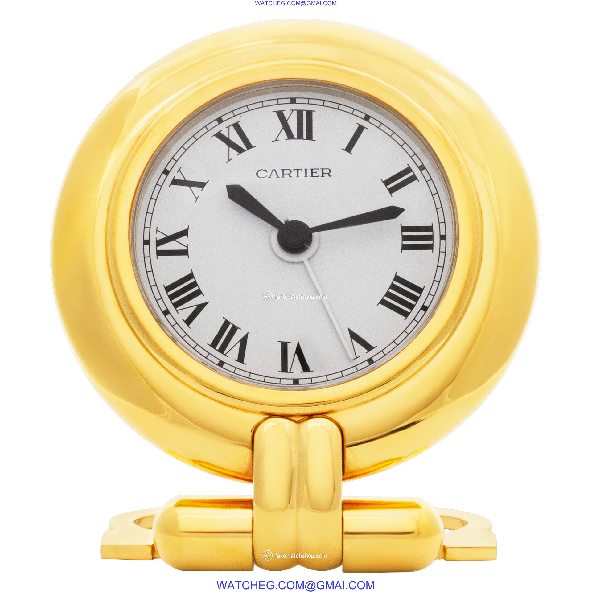 Cartier Cartier 1814 Desk Clock Quartz Unisex Gold Plate