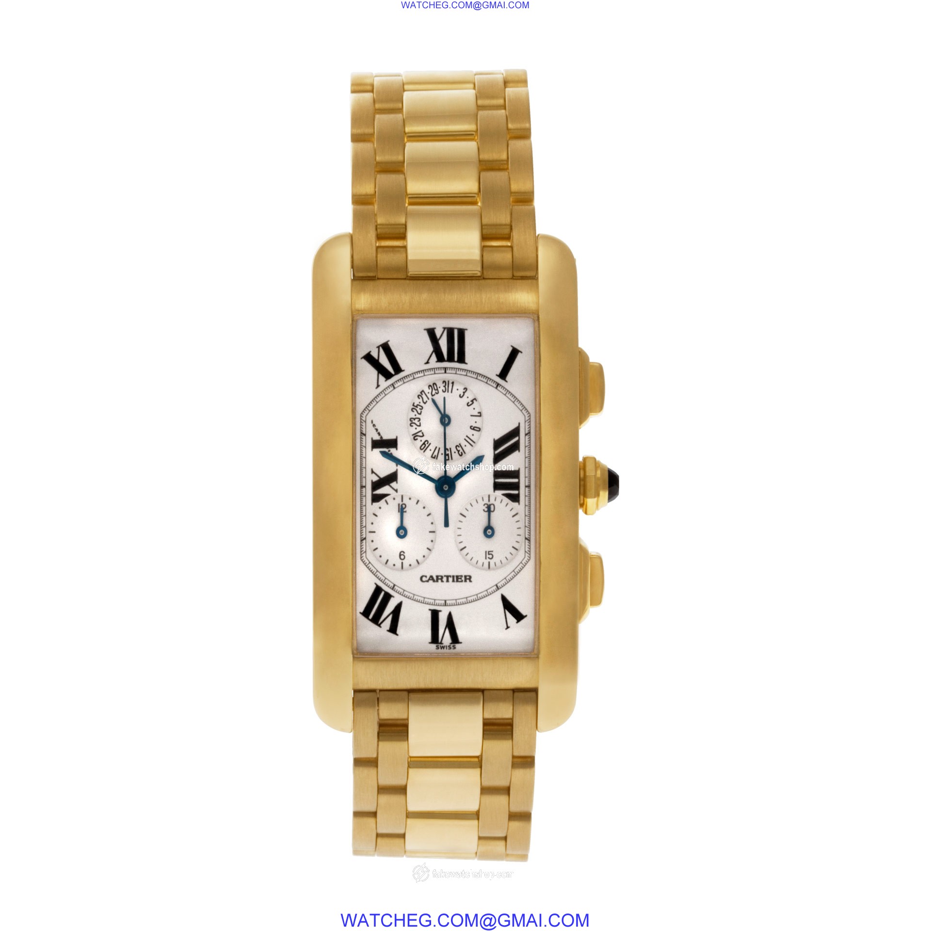 Cartier W2601156 Tank American Quartz Male 18k yellow gold