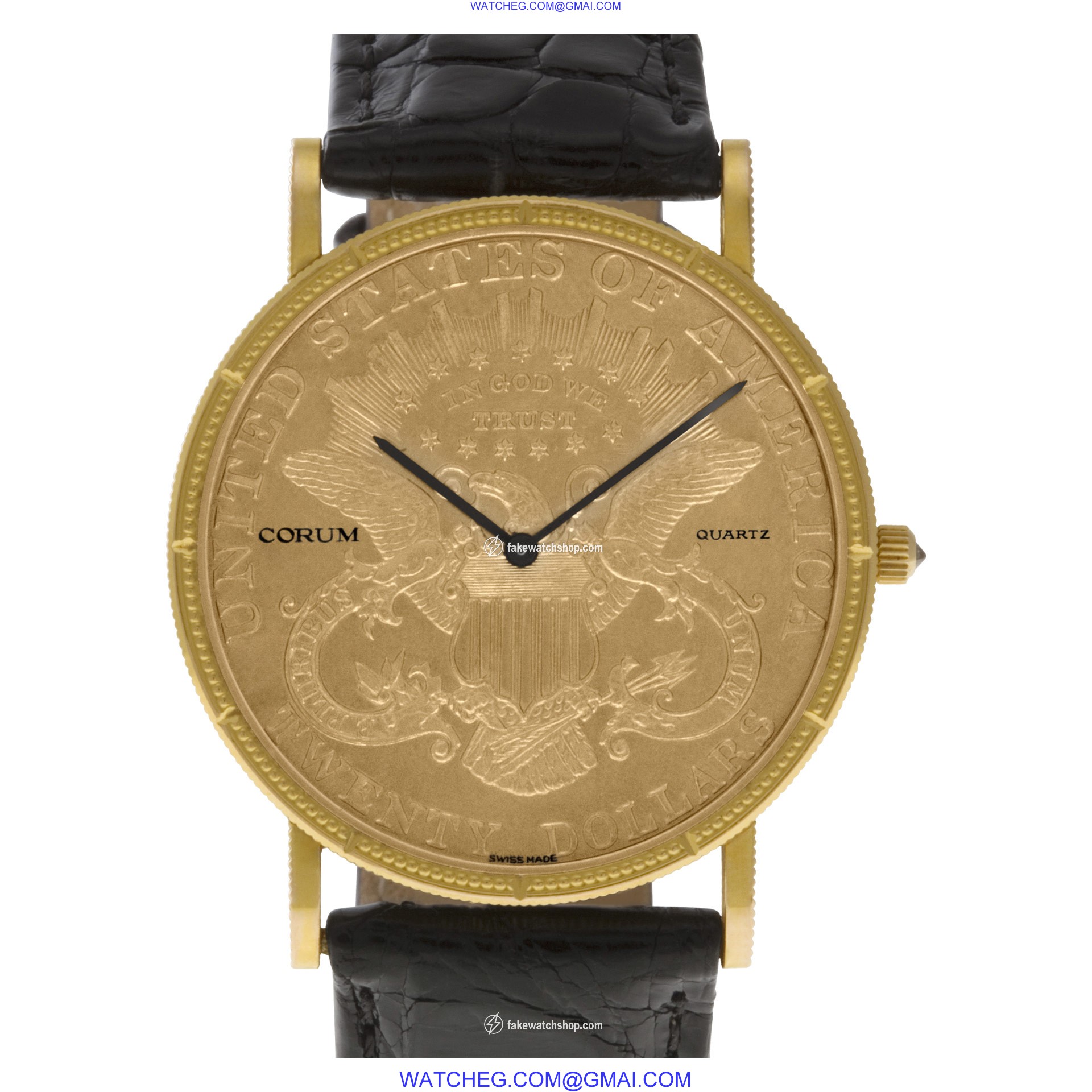 Corum 1876 $20 Coin Quartz Male 18k yellow gold