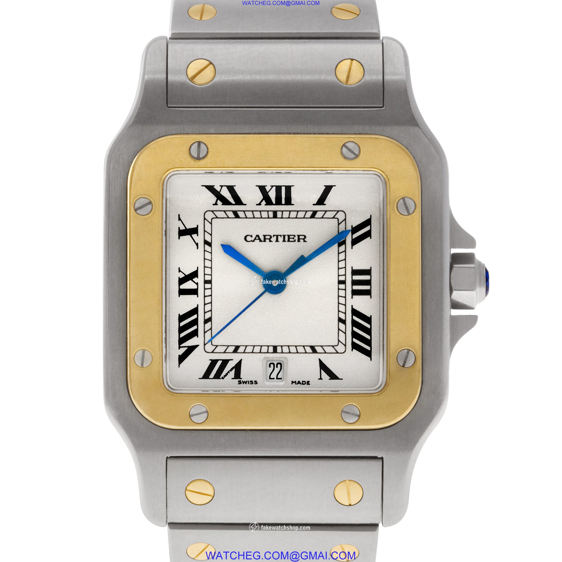 Cartier 1566 Santos Quartz Unisex 18k gold & Stainless Steel