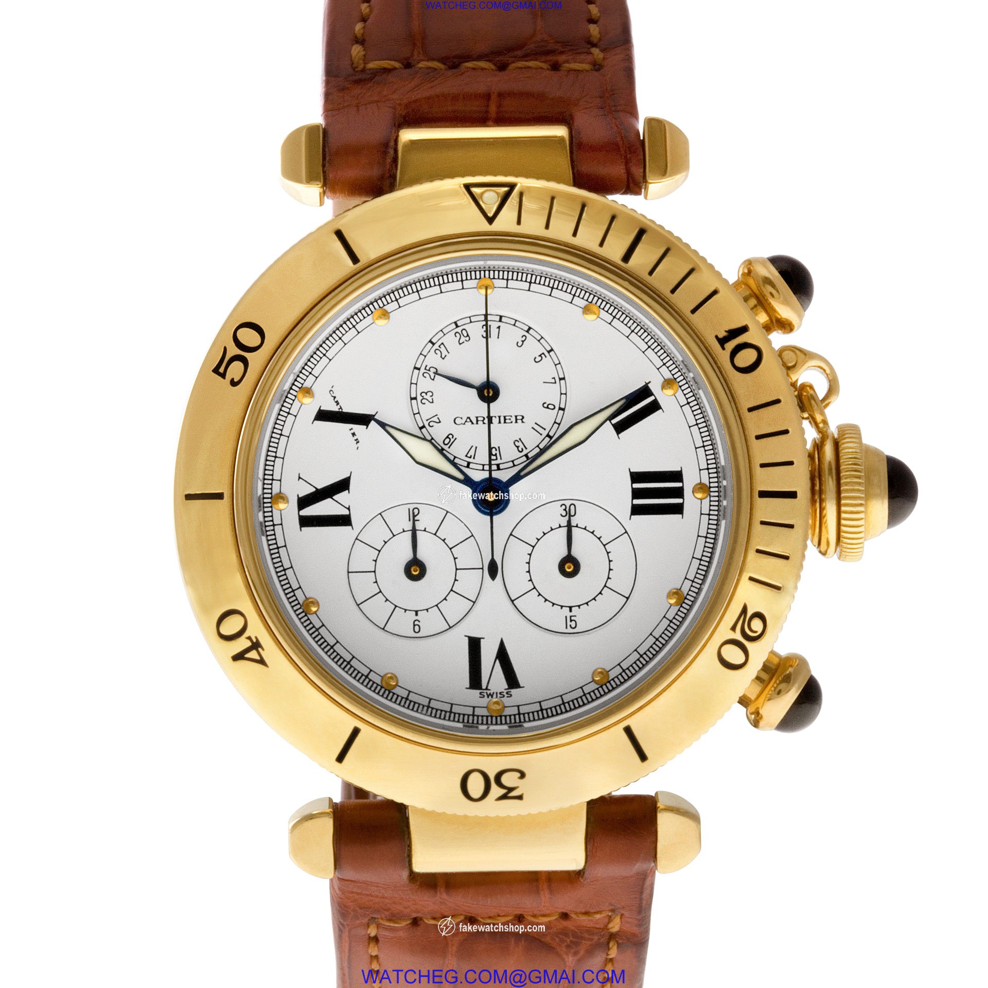 Cartier 1353 Pasha 35 Quartz Unisex 18k yellow gold