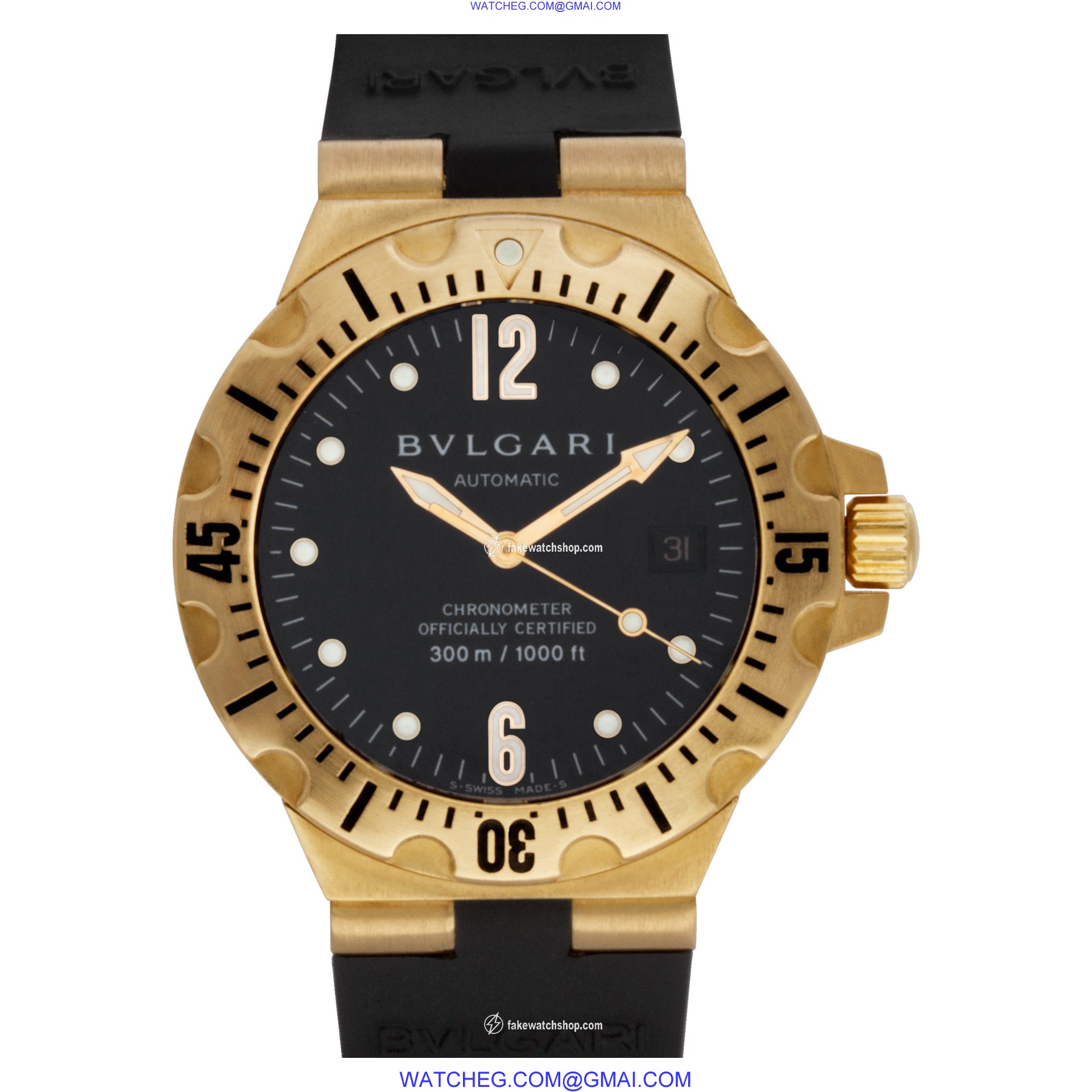 Bvlgari SD40G Scuba Automatic Male 18k Yellow Gold