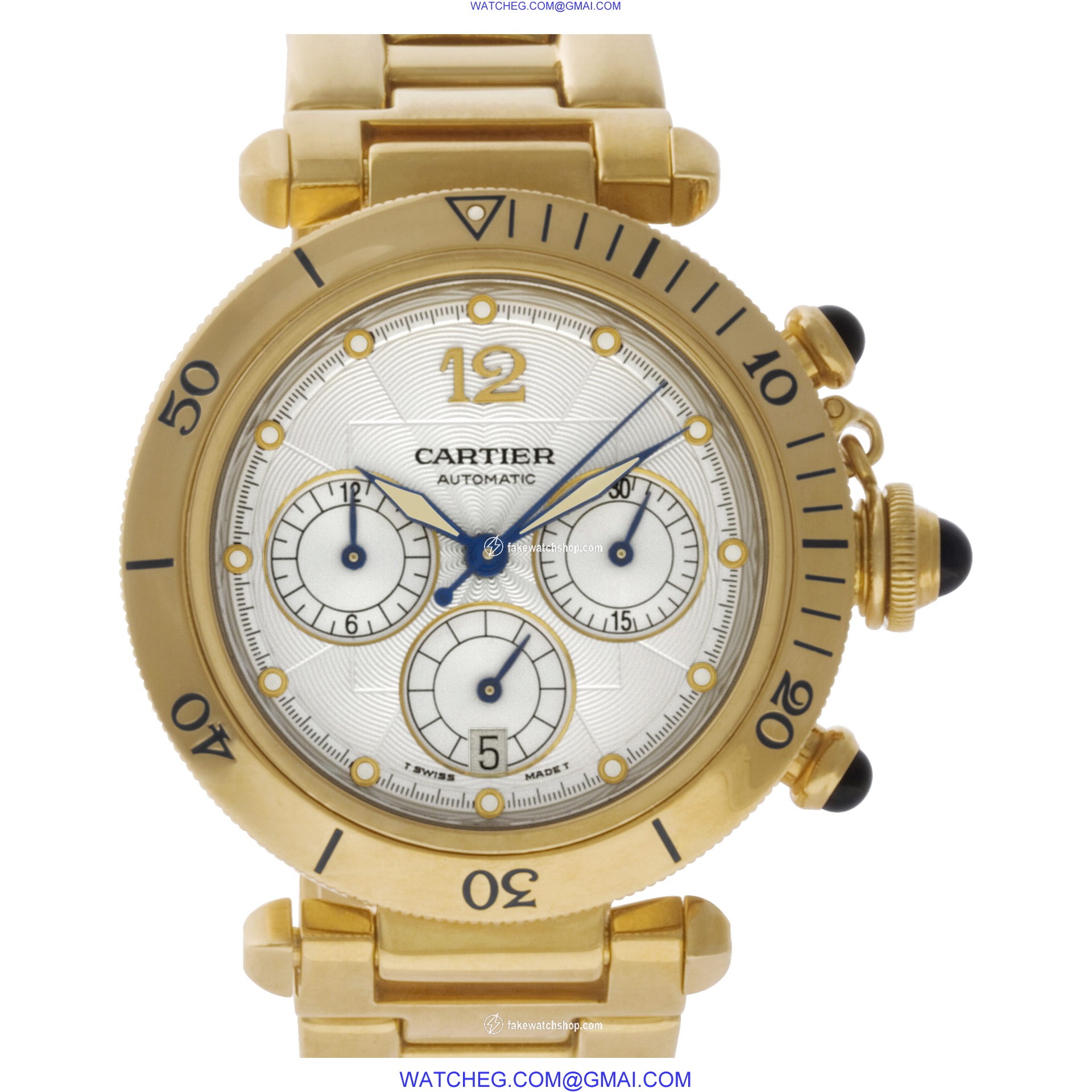 Cartier 2111 Pasha 38 Automatic Male 18k yellow gold