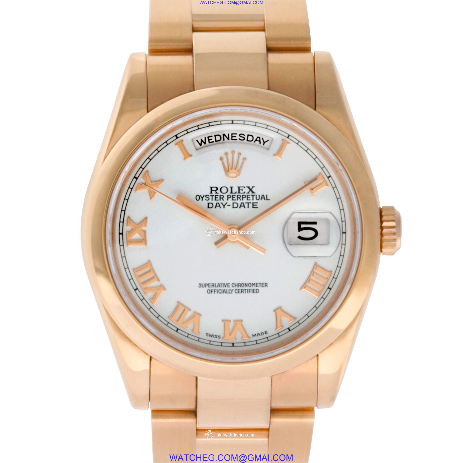 Rolex 118205 Day-Date Automatic Unisex 18k rose gold