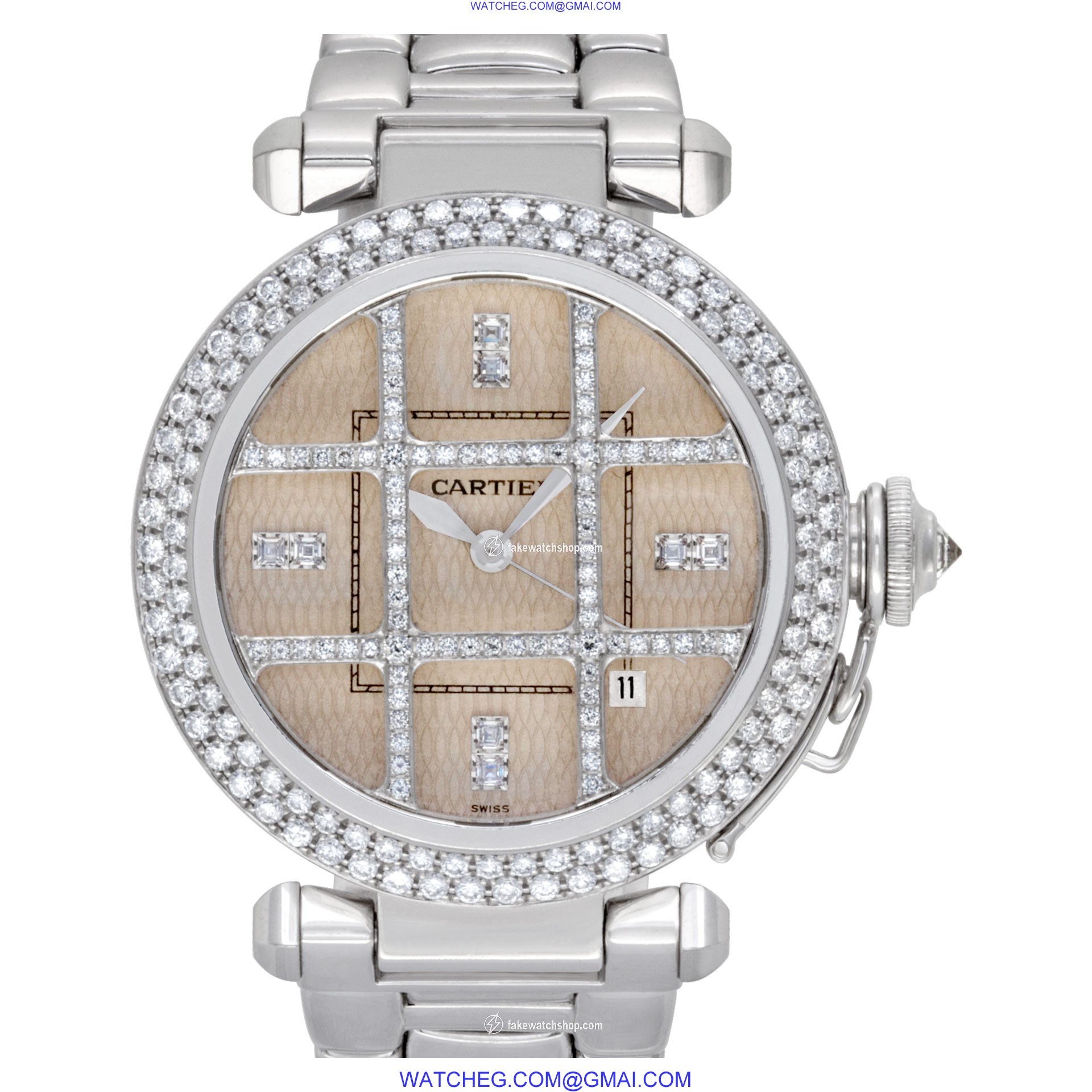 Cartier 2358 Pasha 38 Automatic Unisex 18k White Gold