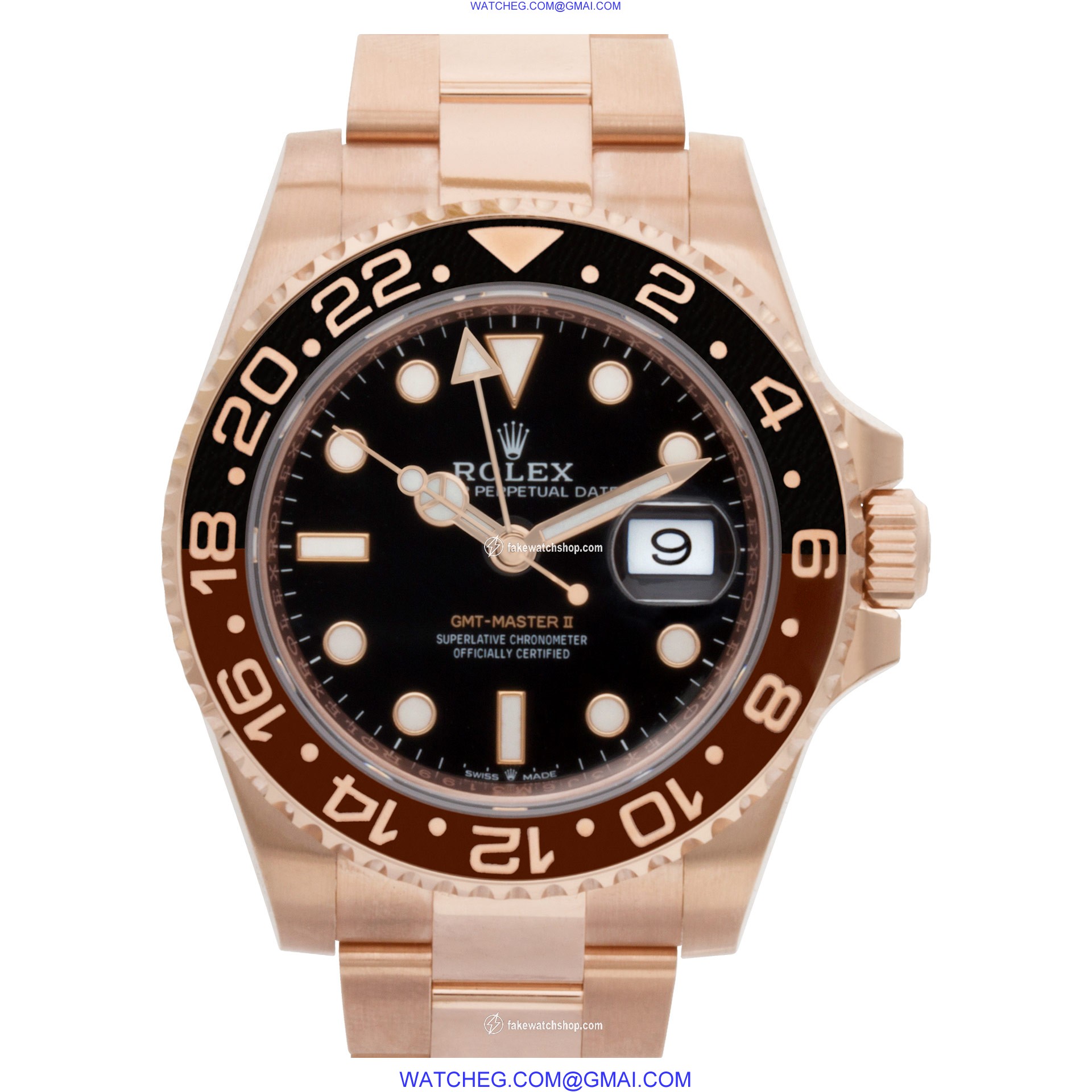 Rolex 126715chnr GMT-Master II Automatic Male 18k rose gold