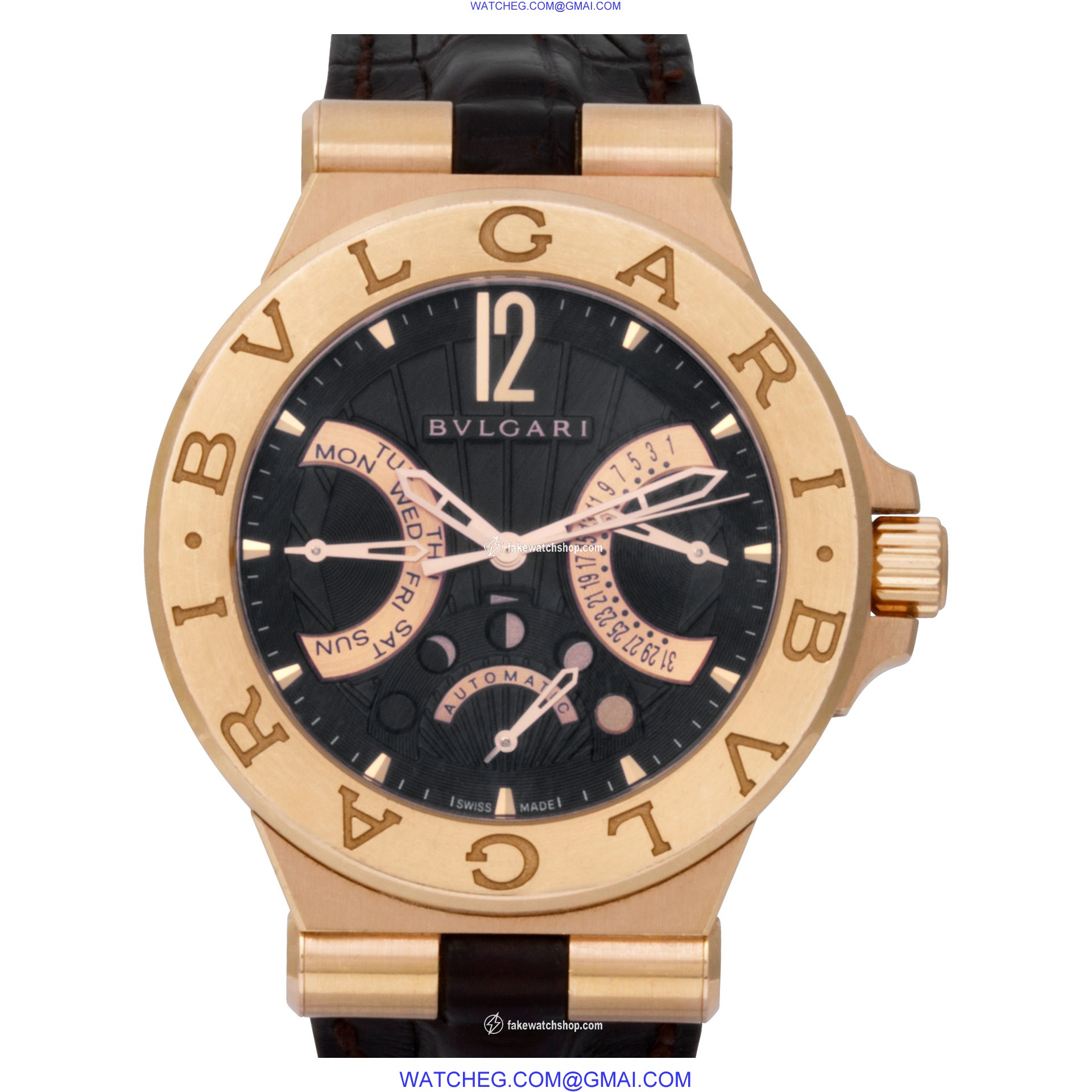 Bvlgari DGP42GMP Diagono Automatic Male 18k Pink Gold