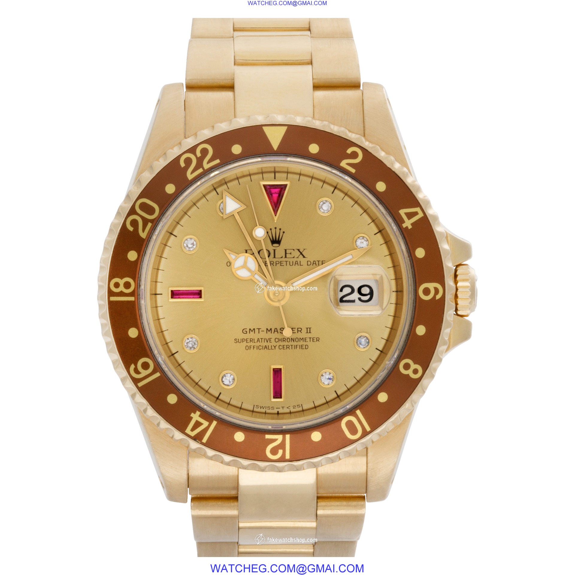 Rolex 16710 GMT-Master Automatic Male 18k yellow gold