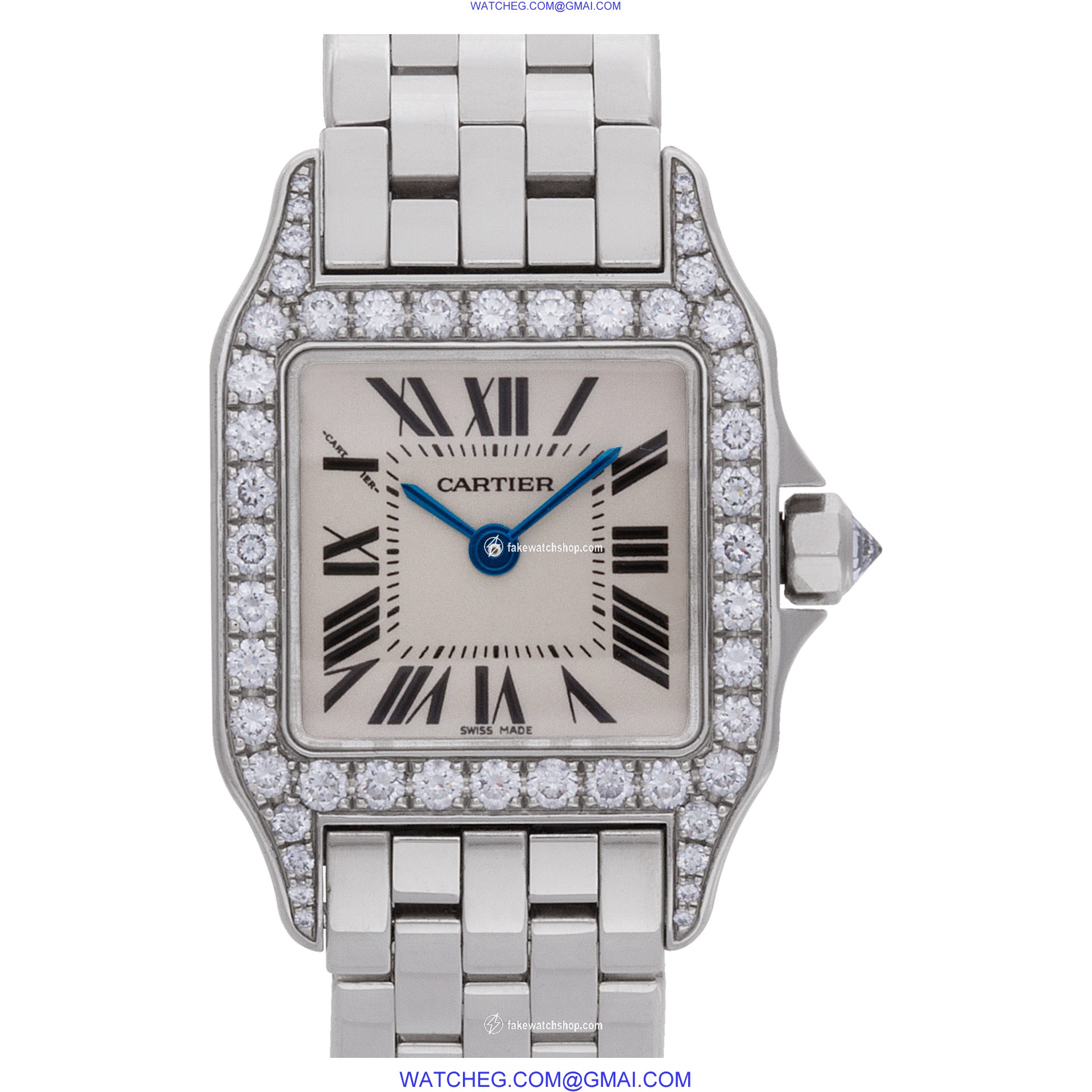 Cartier WF9003Y8 Santos Demoiselle Quartz Female 18k White Gold