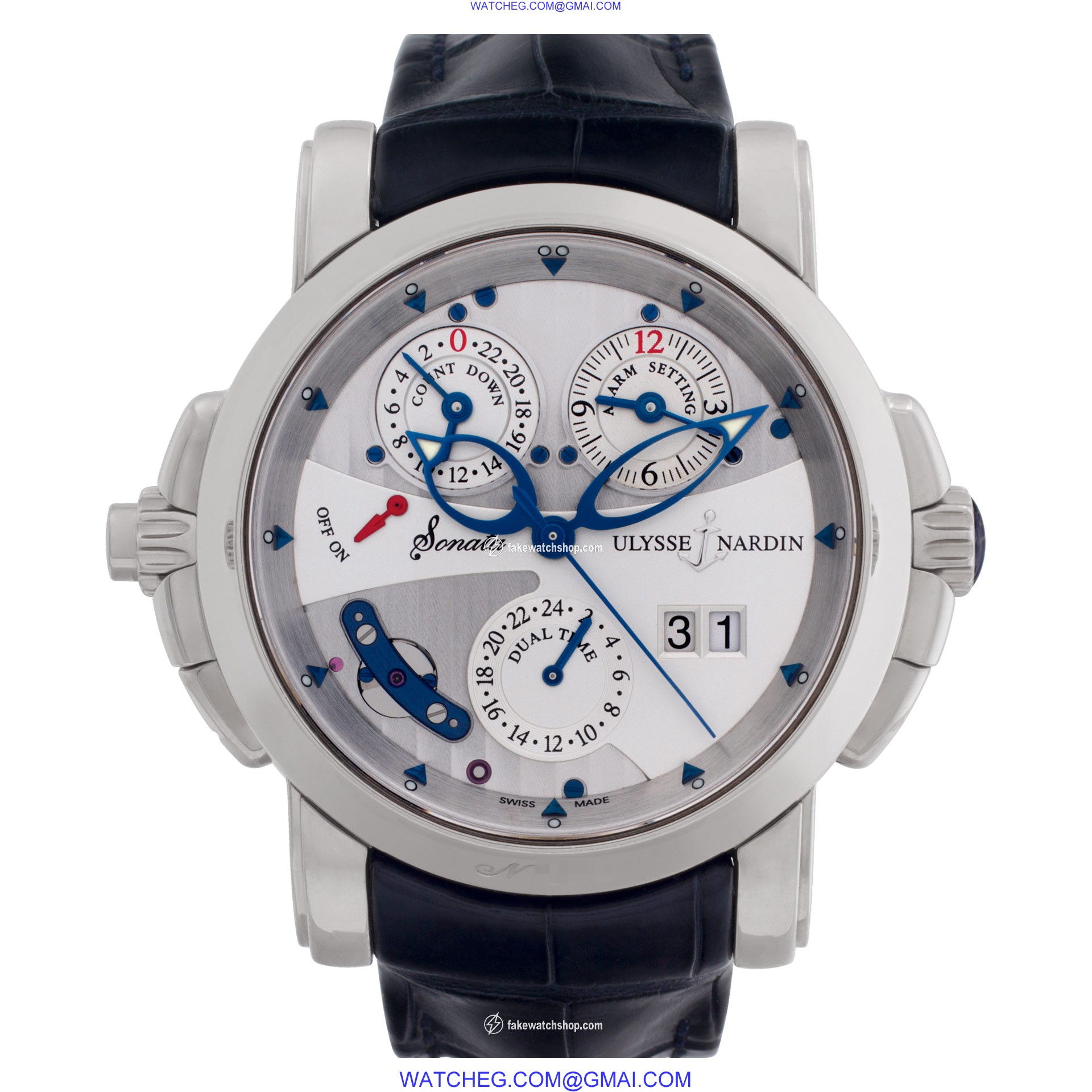 Ulysse Nardin 670-88 Circa 2015 Sonata Cathedral Automatic Male 18k White Gold