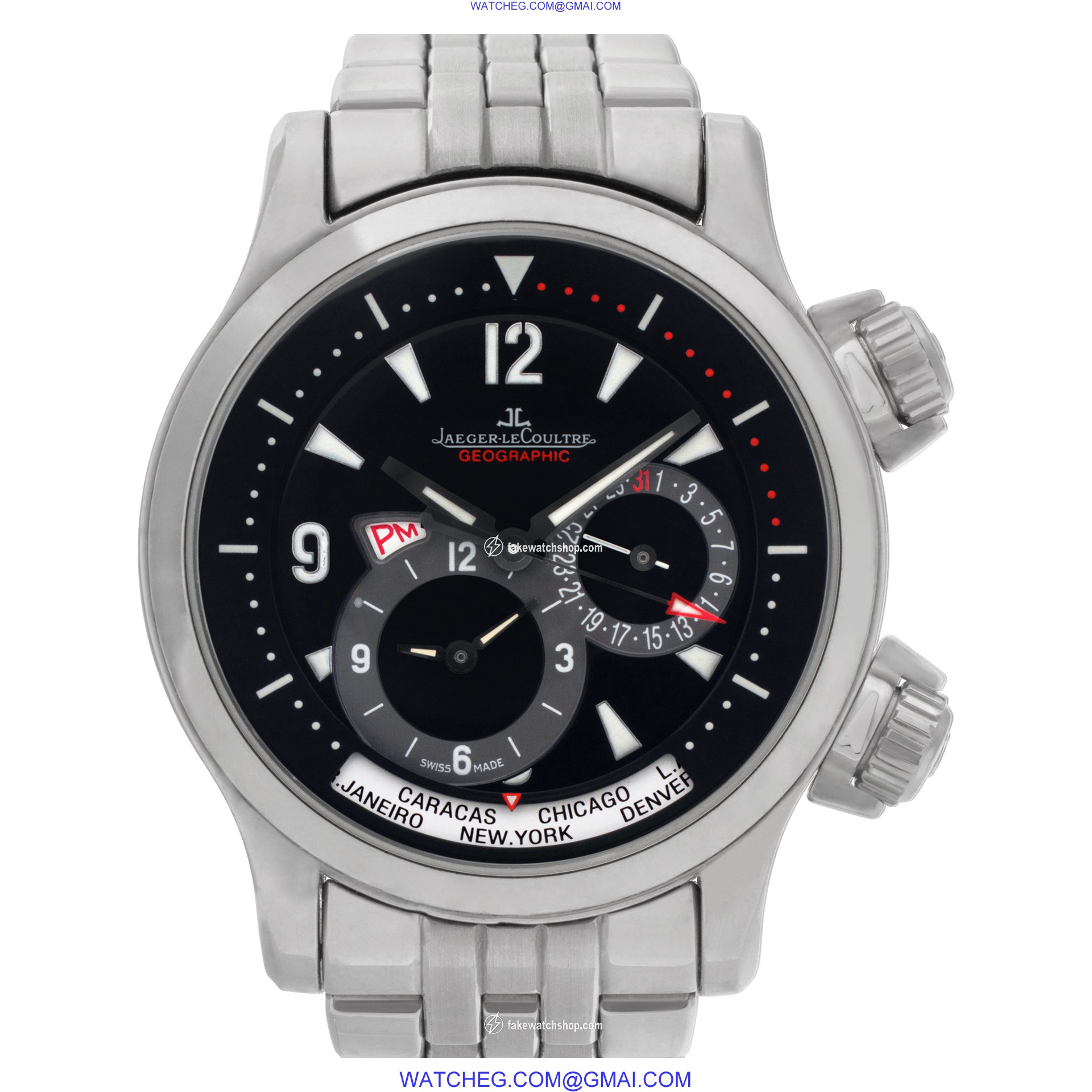 Jaeger LeCoultre Q1718470/4577 Geographic Automatic Male Stainless Steel