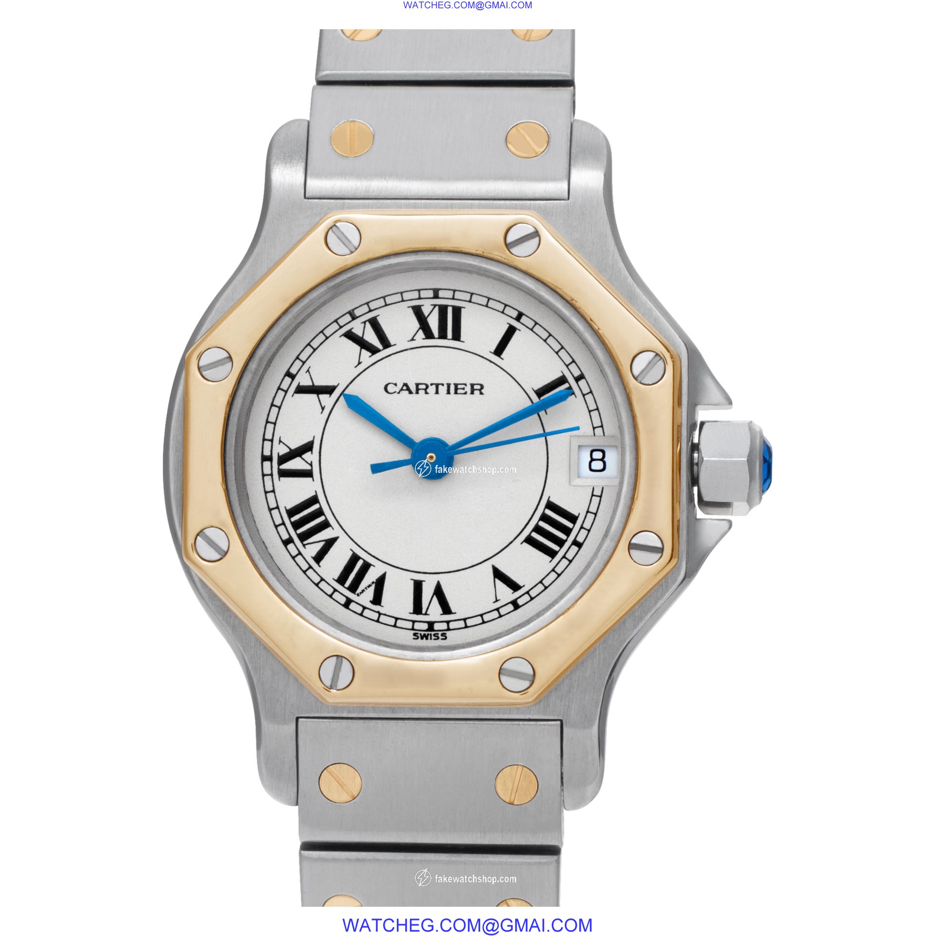 Cartier 16014 Santos Quartz Unisex 18k gold & Stainless Steel