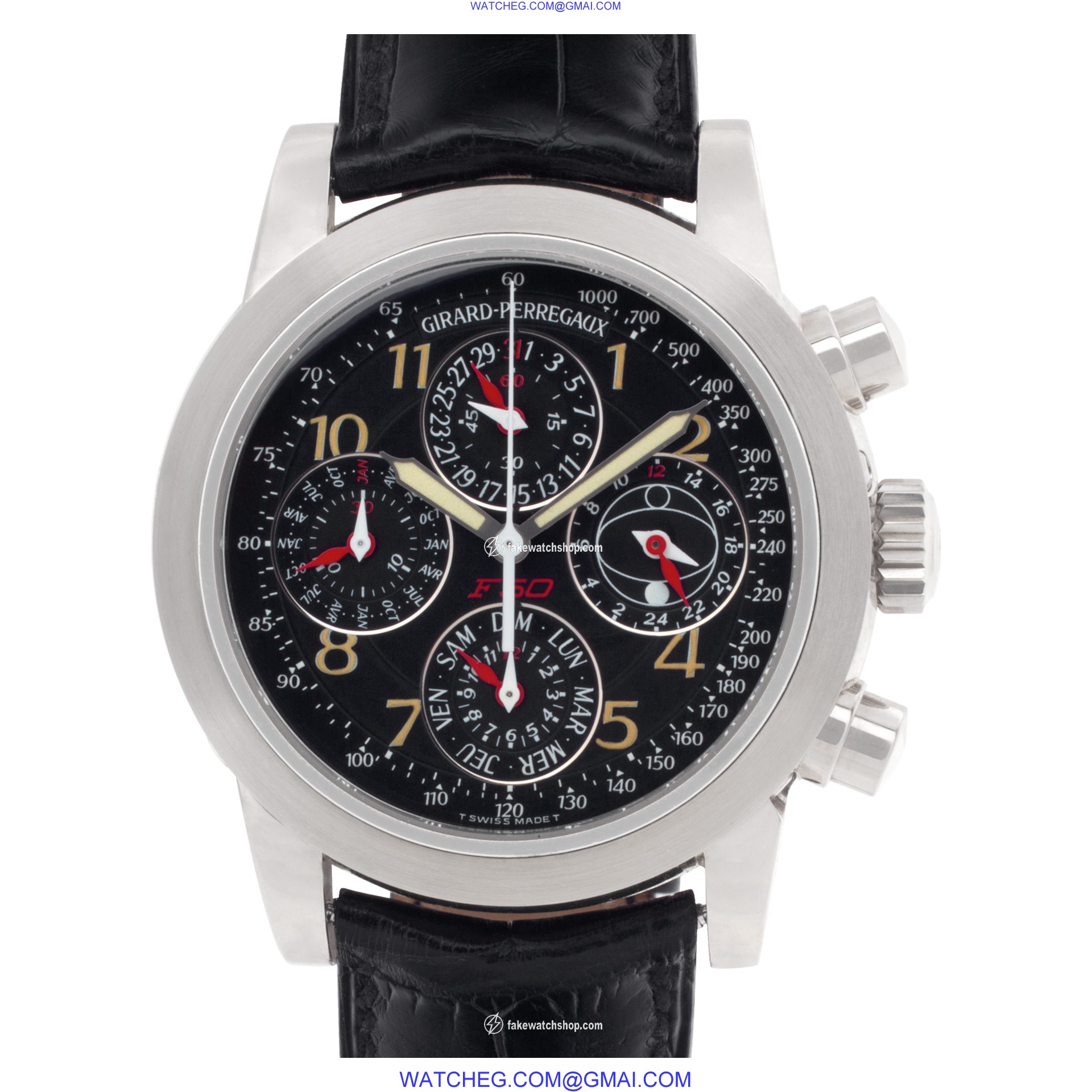 Girard Perregaux 9025 Perpetual Calendar Automatic Unisex 18k White Gold