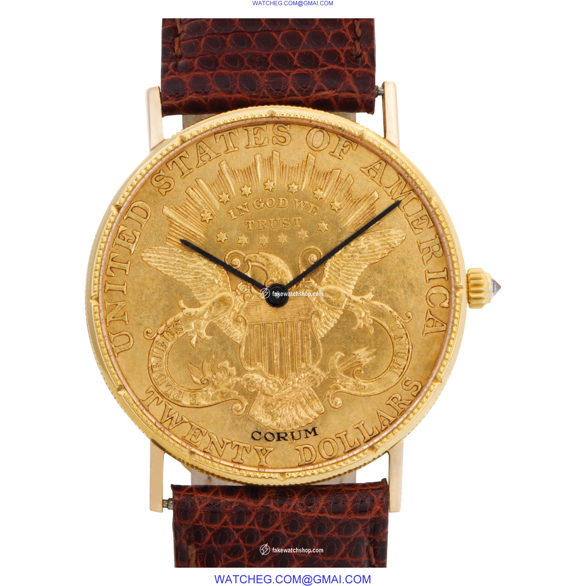 Corum 1896 $20 Coin Quartz Male 18k yellow gold