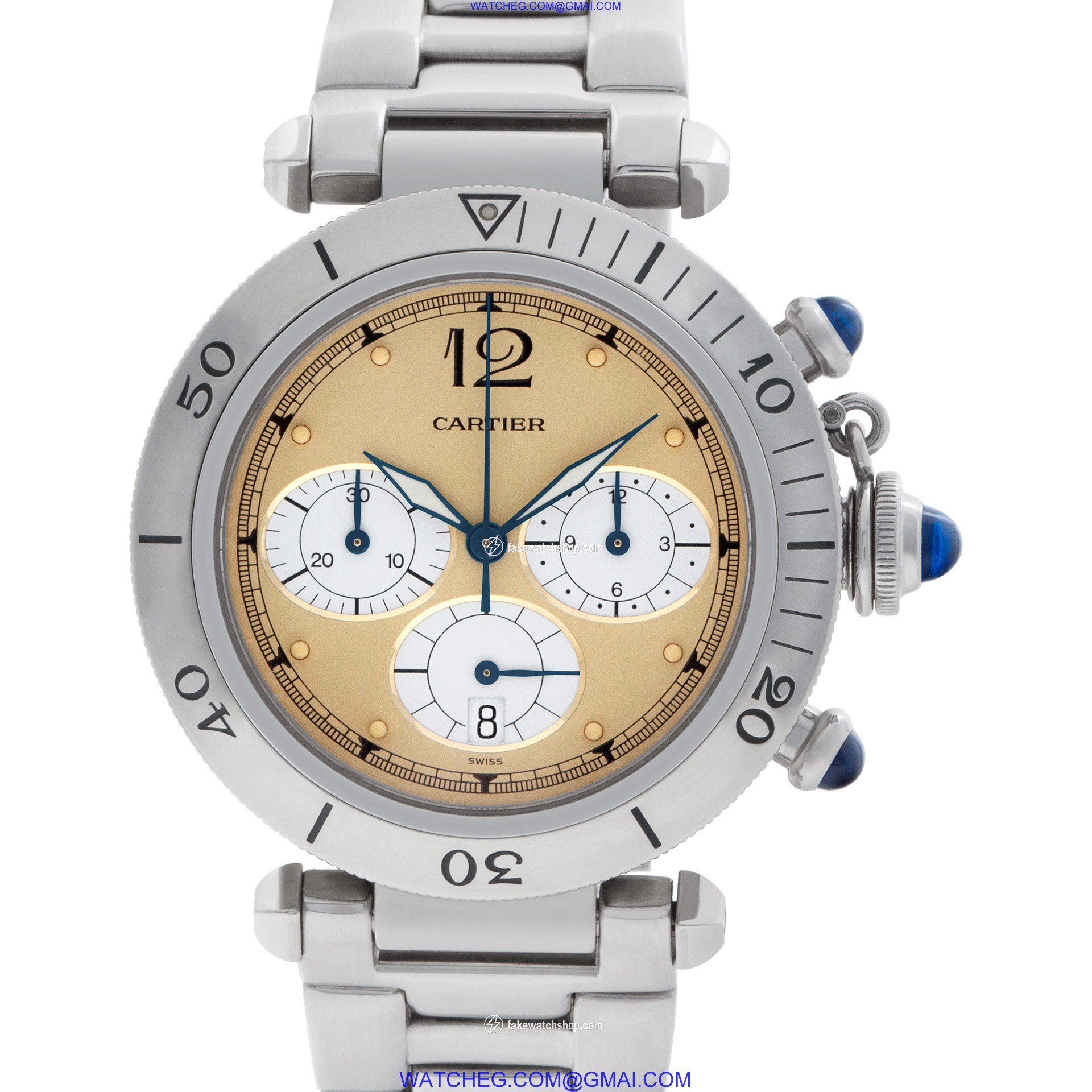 Cartier W31004H3 Pasha Chronograph Quartz Male Stainless Steel