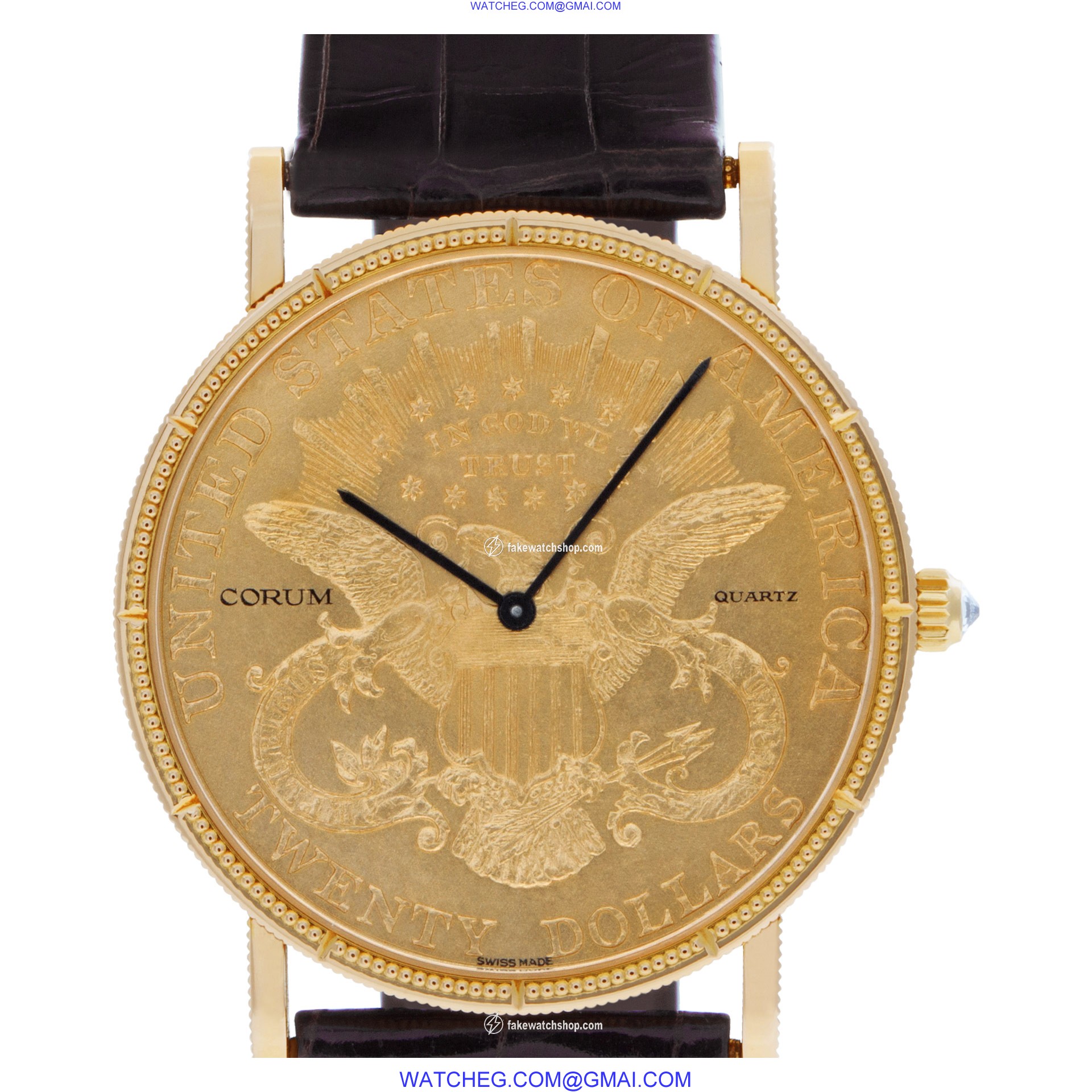 Corum 4414556 $20 Coin Quartz Male 18k yellow gold