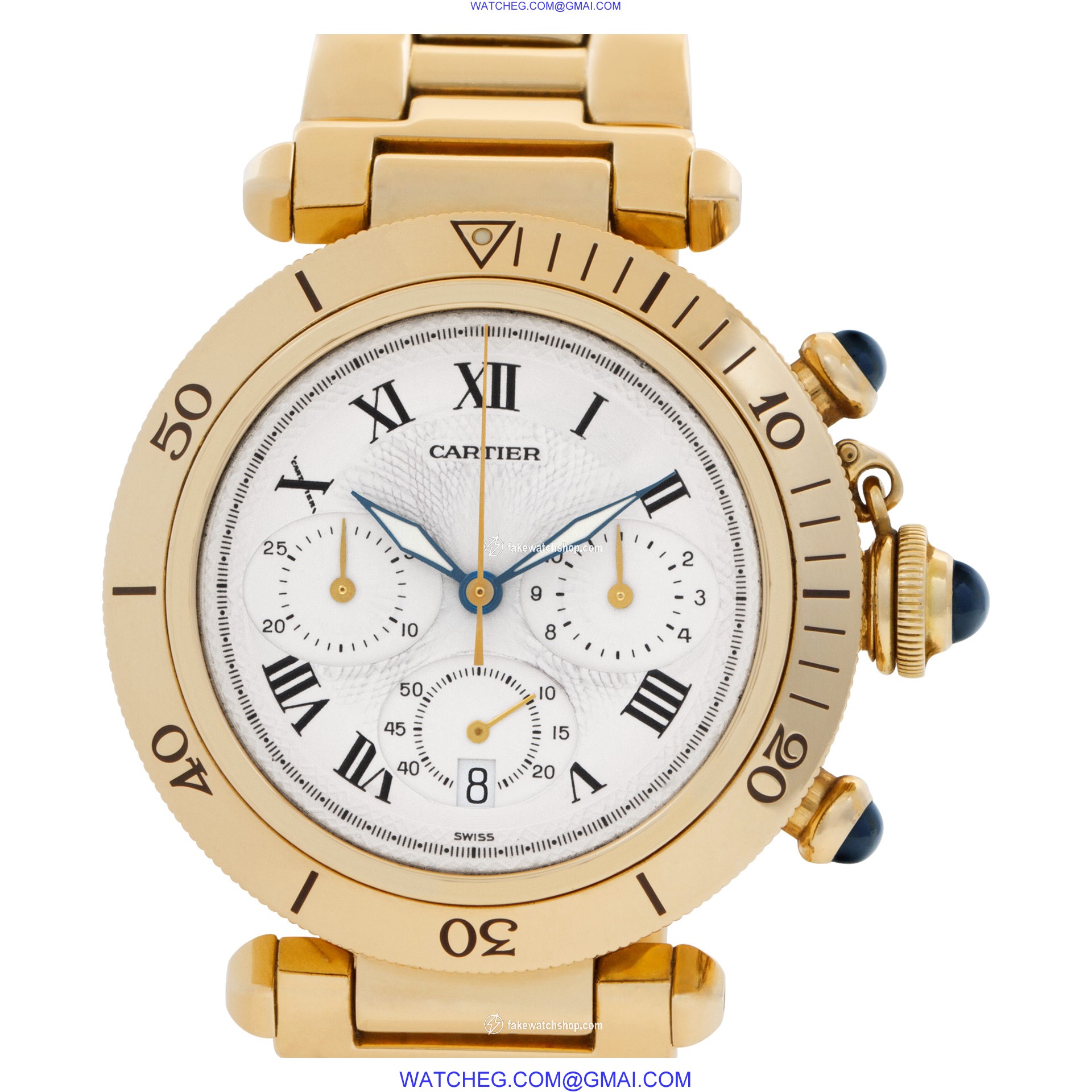 Cartier w30009D1 Pasha 38 Quartz Male 18k yellow gold