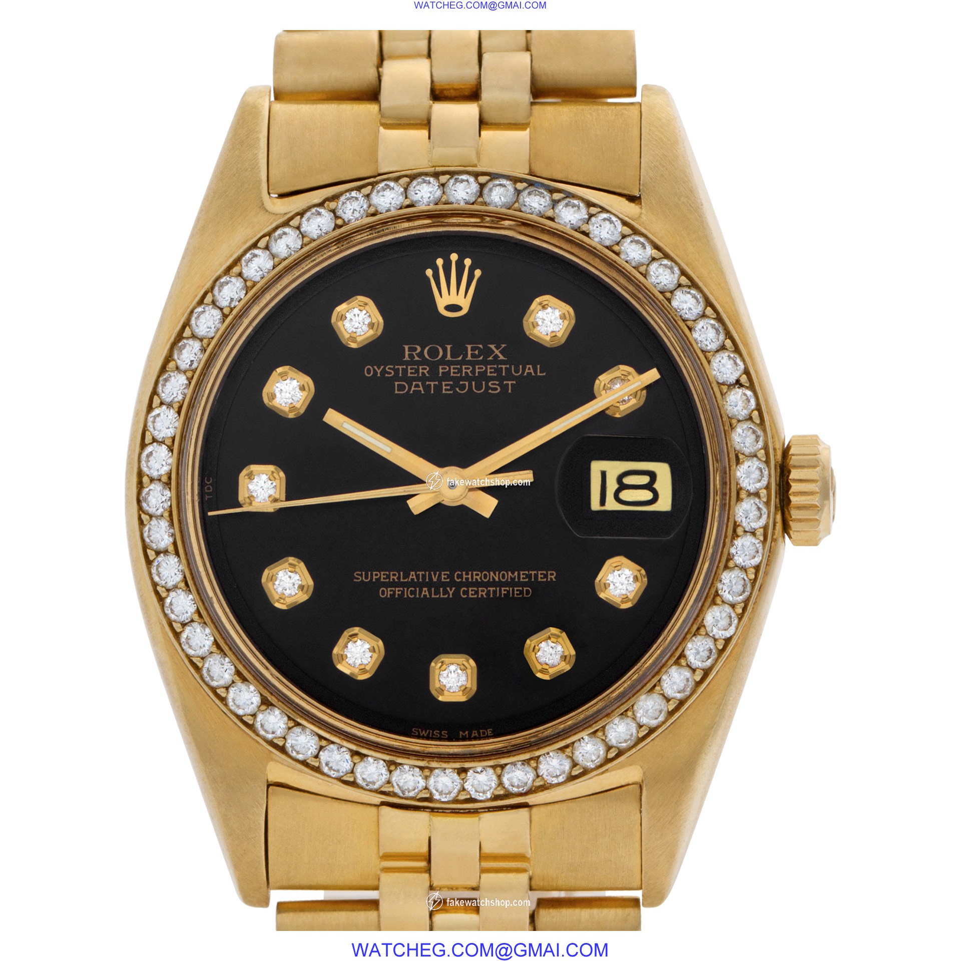 Rolex 1625 Datejust Automatic Unisex 18k yellow gold