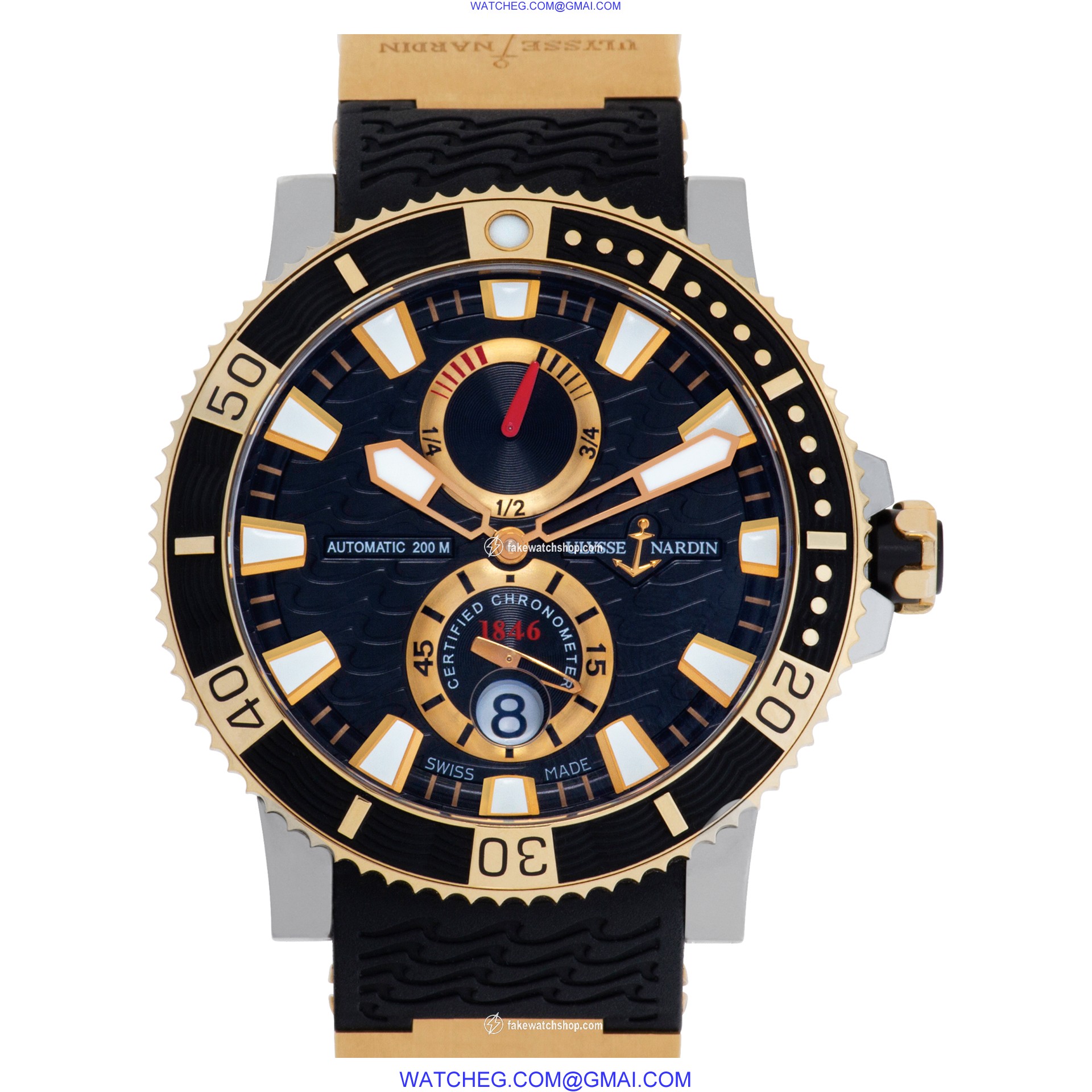 Ulysse Nardin 265-90 maxi diver Automatic Unisex 18k rose gold & titanium