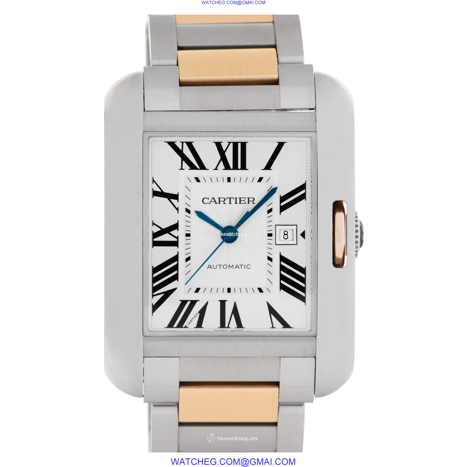 Cartier W5310037 Tank Anglaise Automatic Unisex 18k rose gold & stainless steel