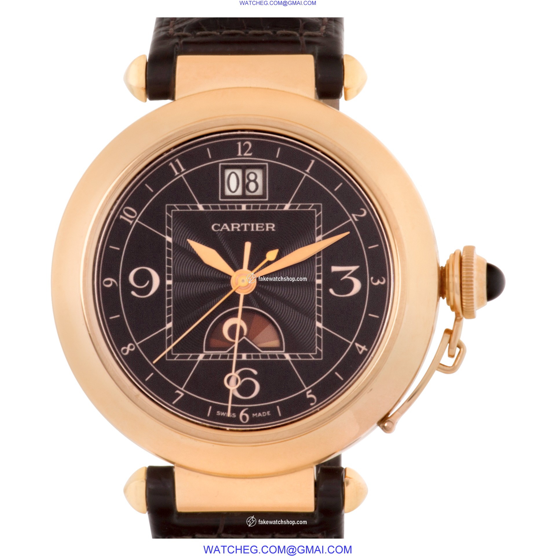 Cartier w3030001 Pasha Automatic Male 18k rose gold