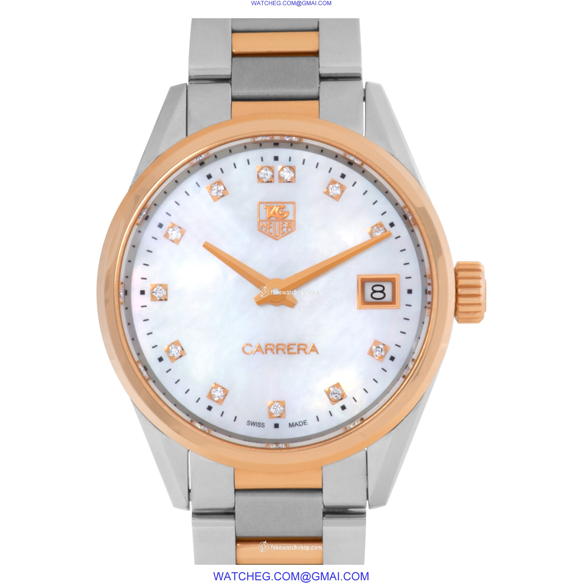 Tag Heuer WAR1352.BD0779 Carrera Quartz Female 18k rose gold & stainless steel