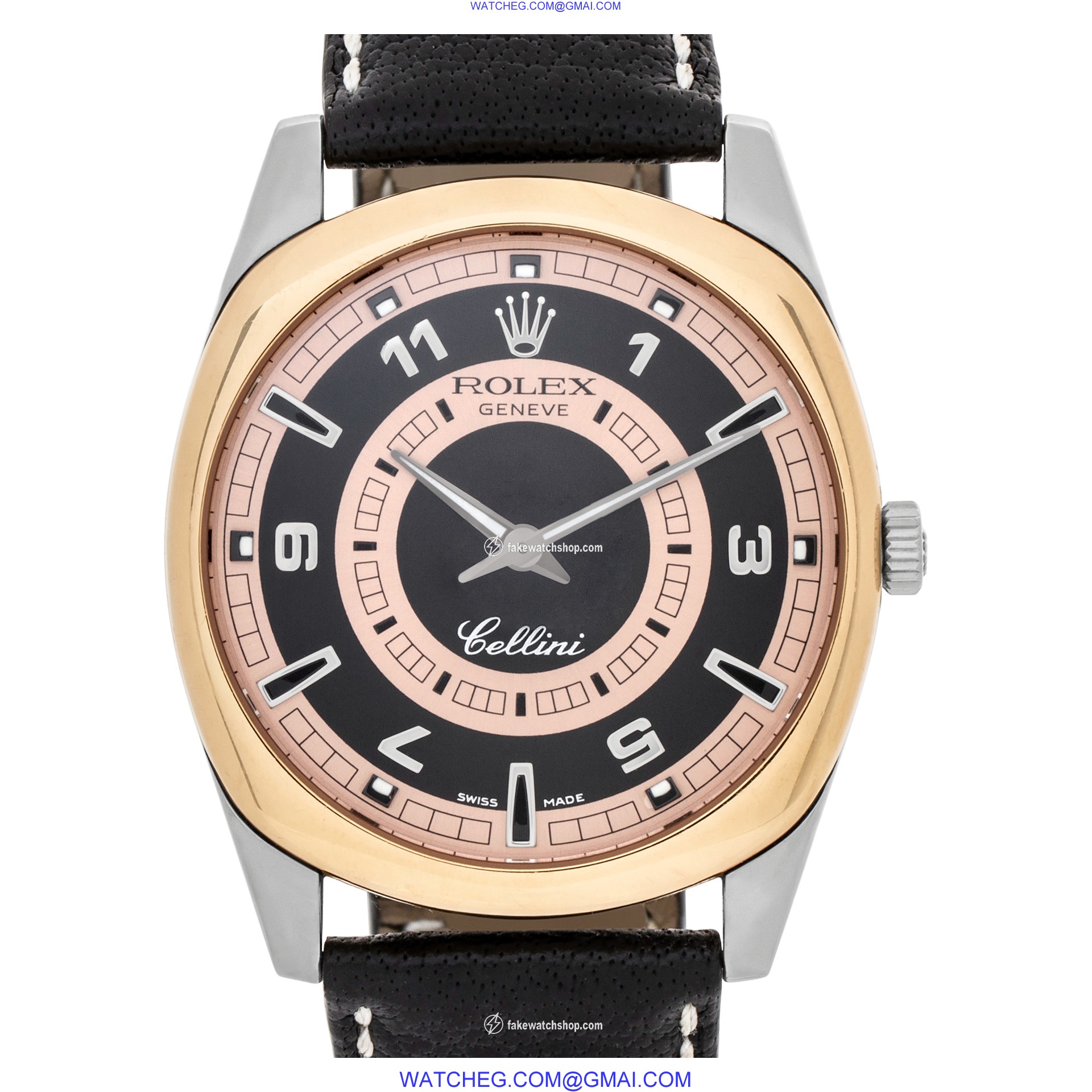 Rolex 4243/9 Cellini Manual Male 18k White and Pink Gold