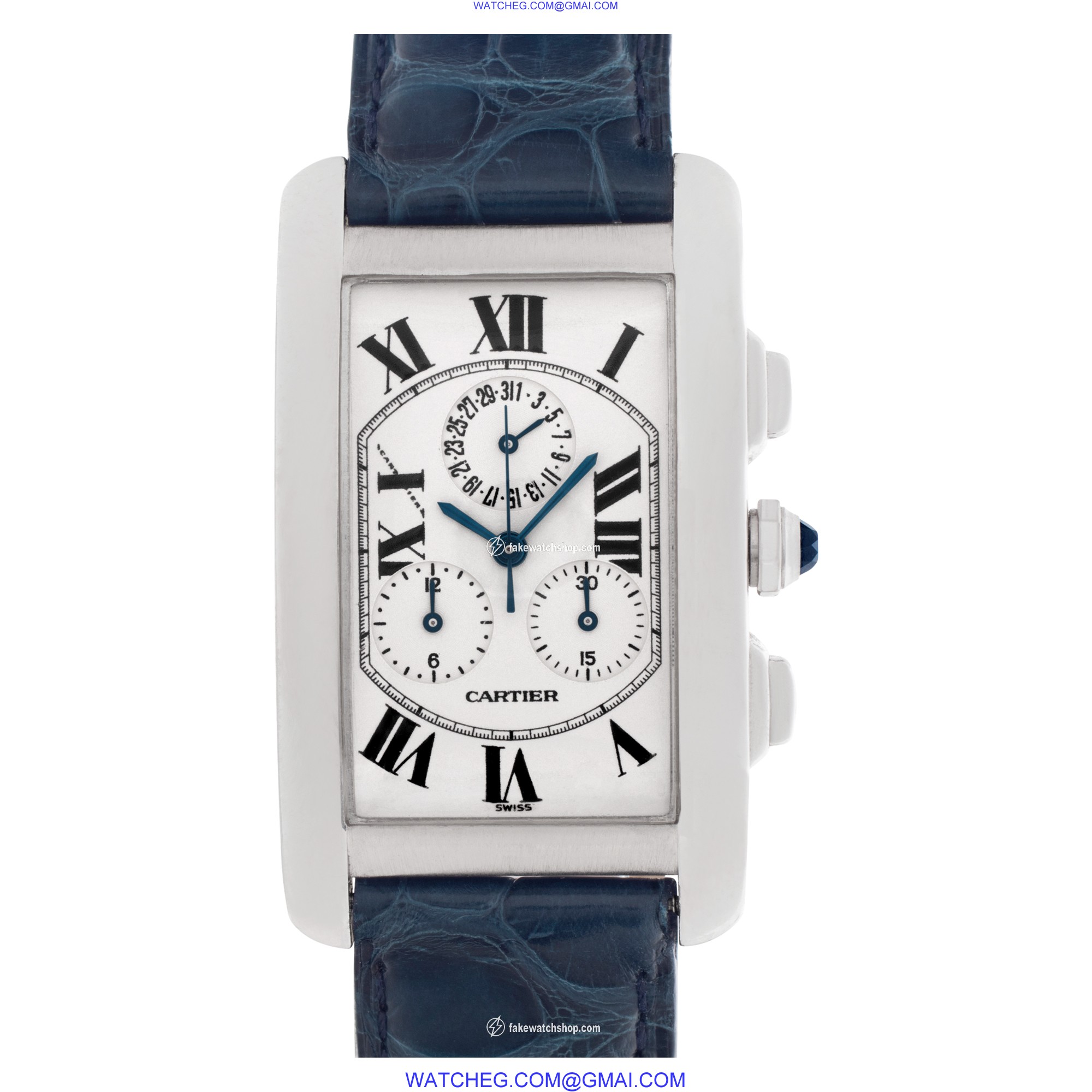 Cartier W2603356 Tank Americaine Quartz Unisex 18k White Gold