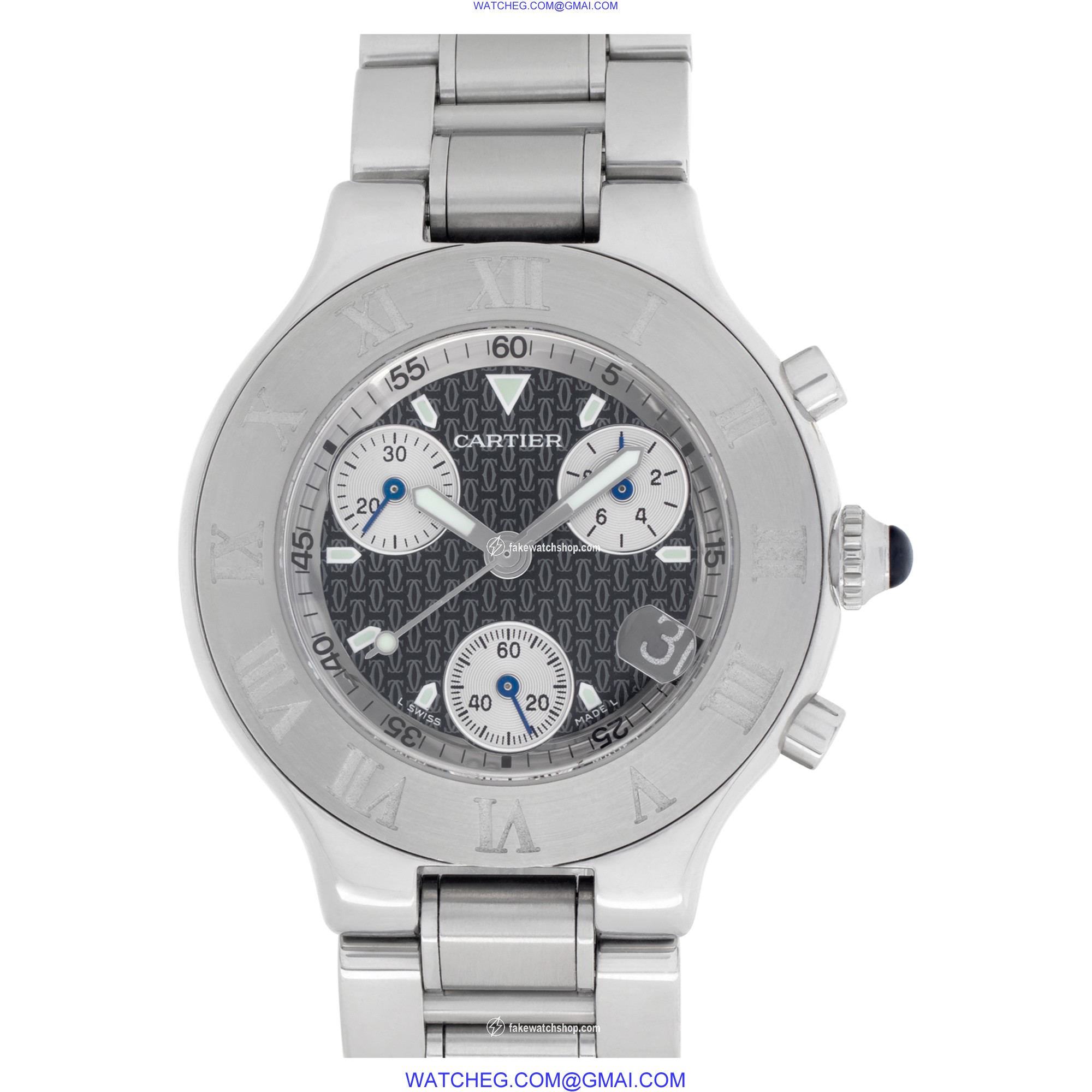 Cartier W10172t2 Chronoscaph 21 Quartz Male Stainless Steel
