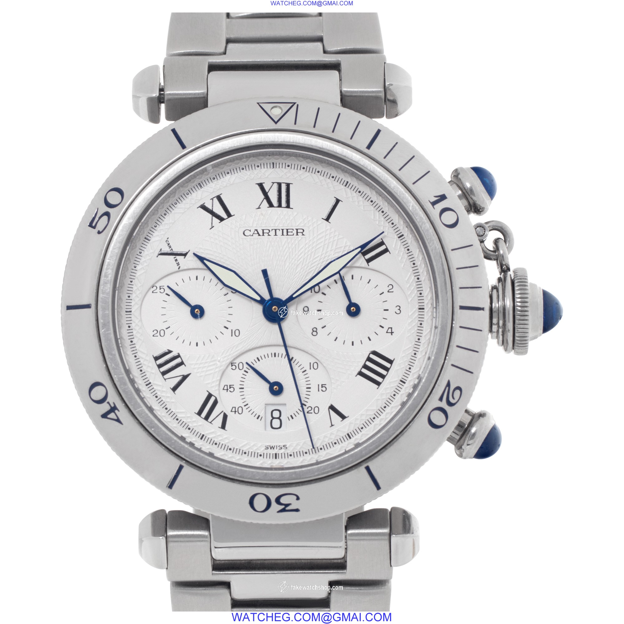 Cartier 1050 Pasha Quartz Male Stainless Steel