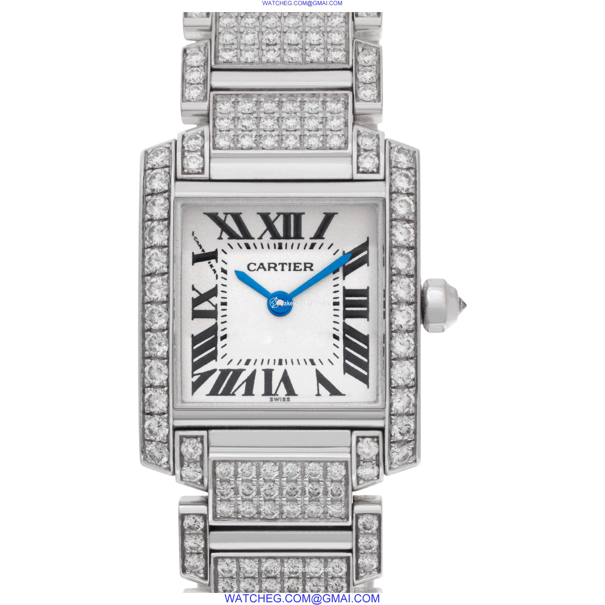 Cartier 2365 Tank Francaise Quartz Female 18k White Gold