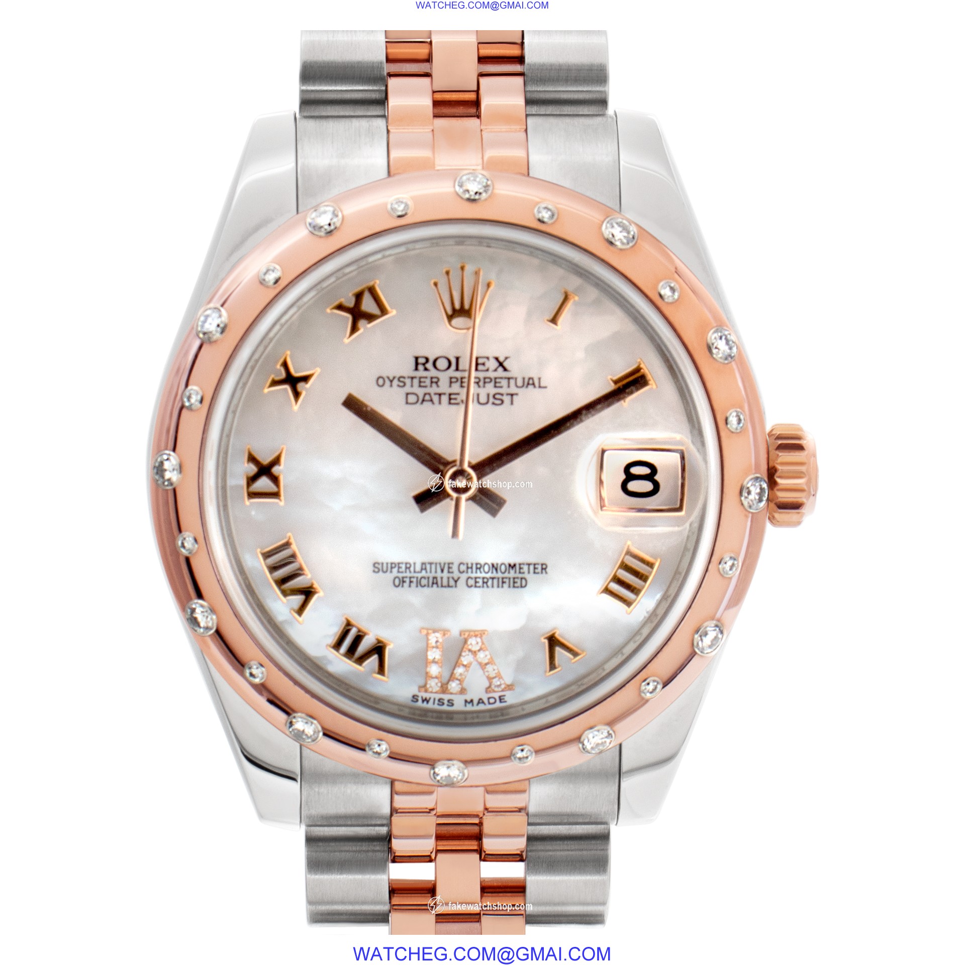 Rolex 178341 Datejust Automatic Female 18k rose gold & stainless steel