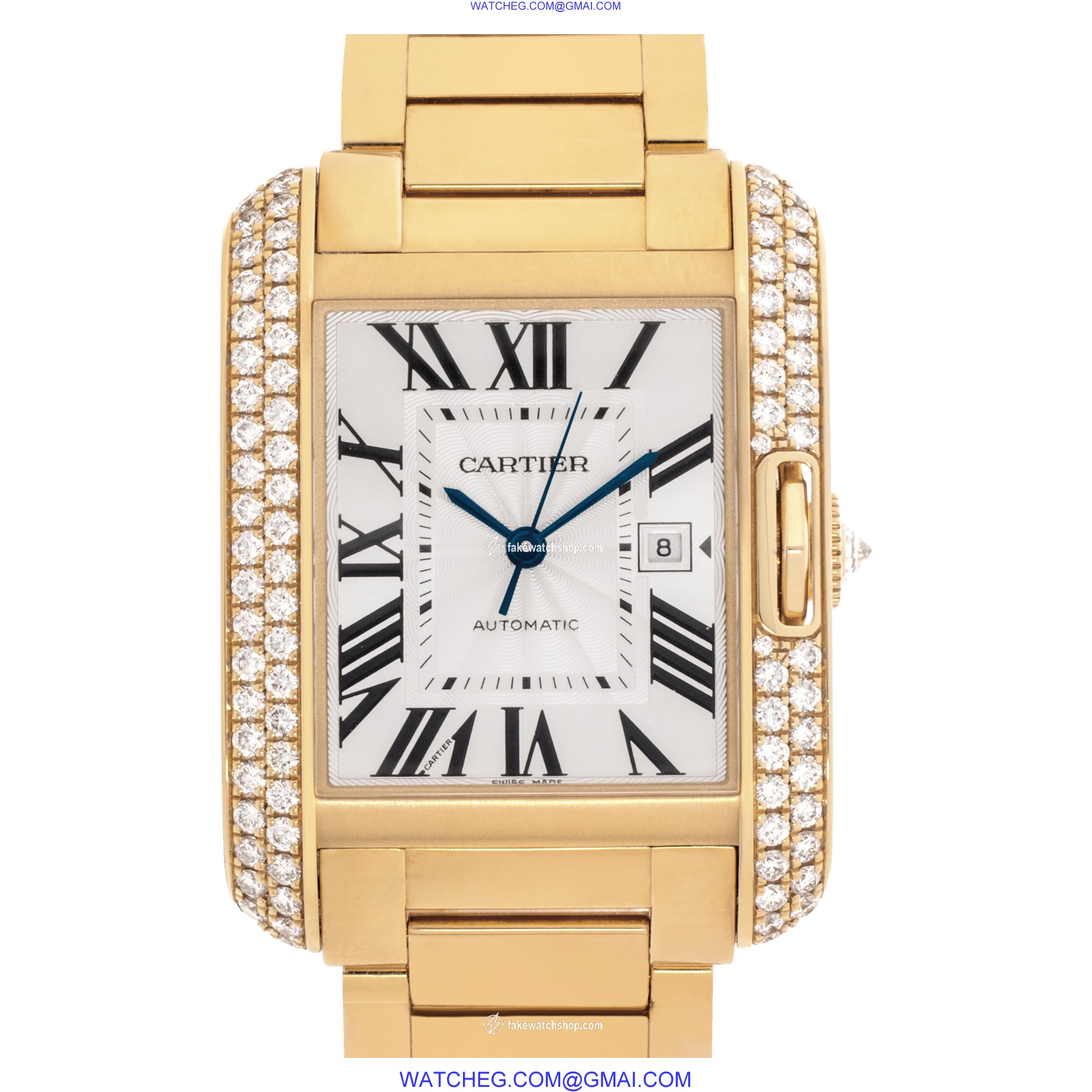 Cartier WT100003 Tank Anglaise Automatic Unisex 18k Yellow Gold