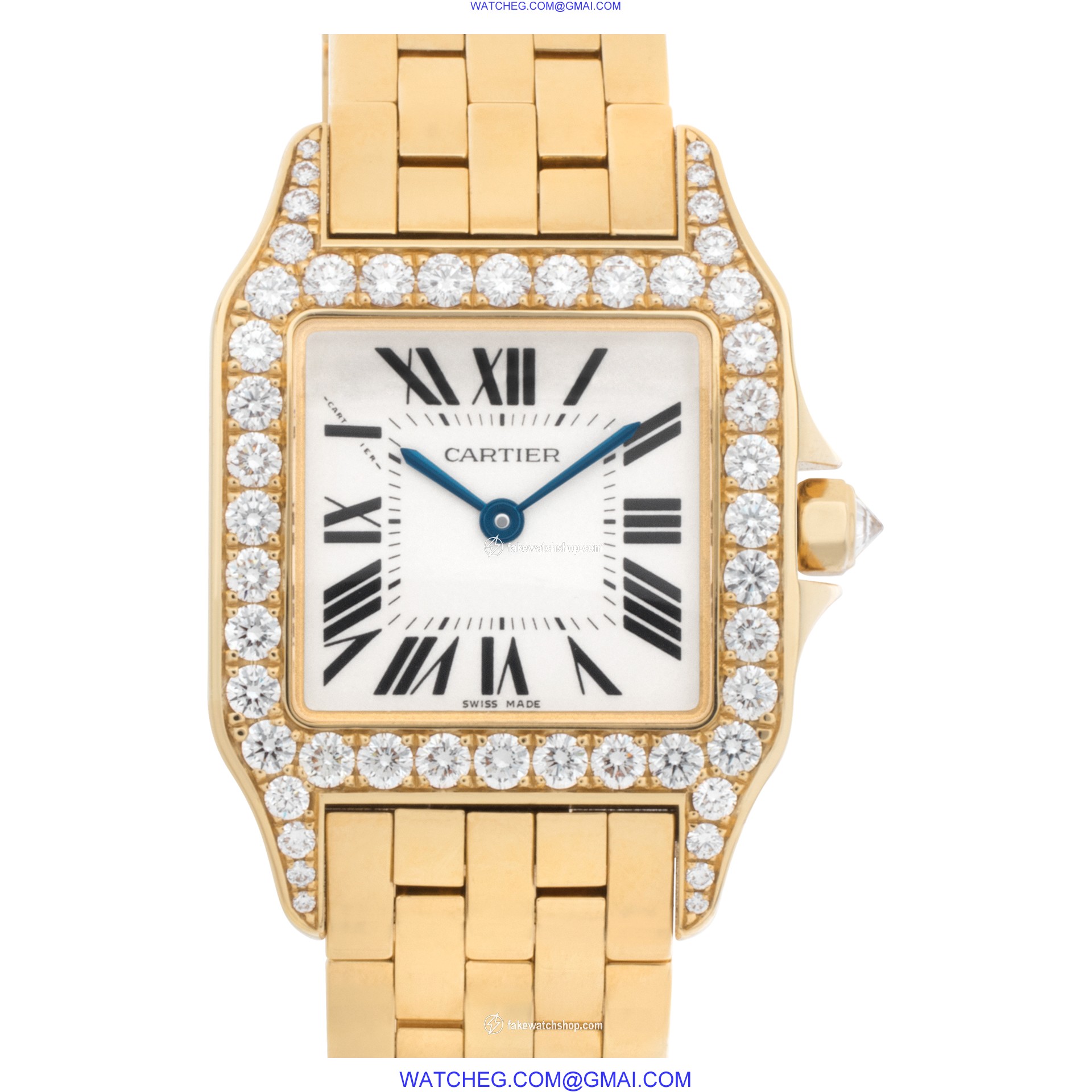 Cartier WF9002Y7 Santos Demoiselle Quartz Unisex 18k Yellow Gold
