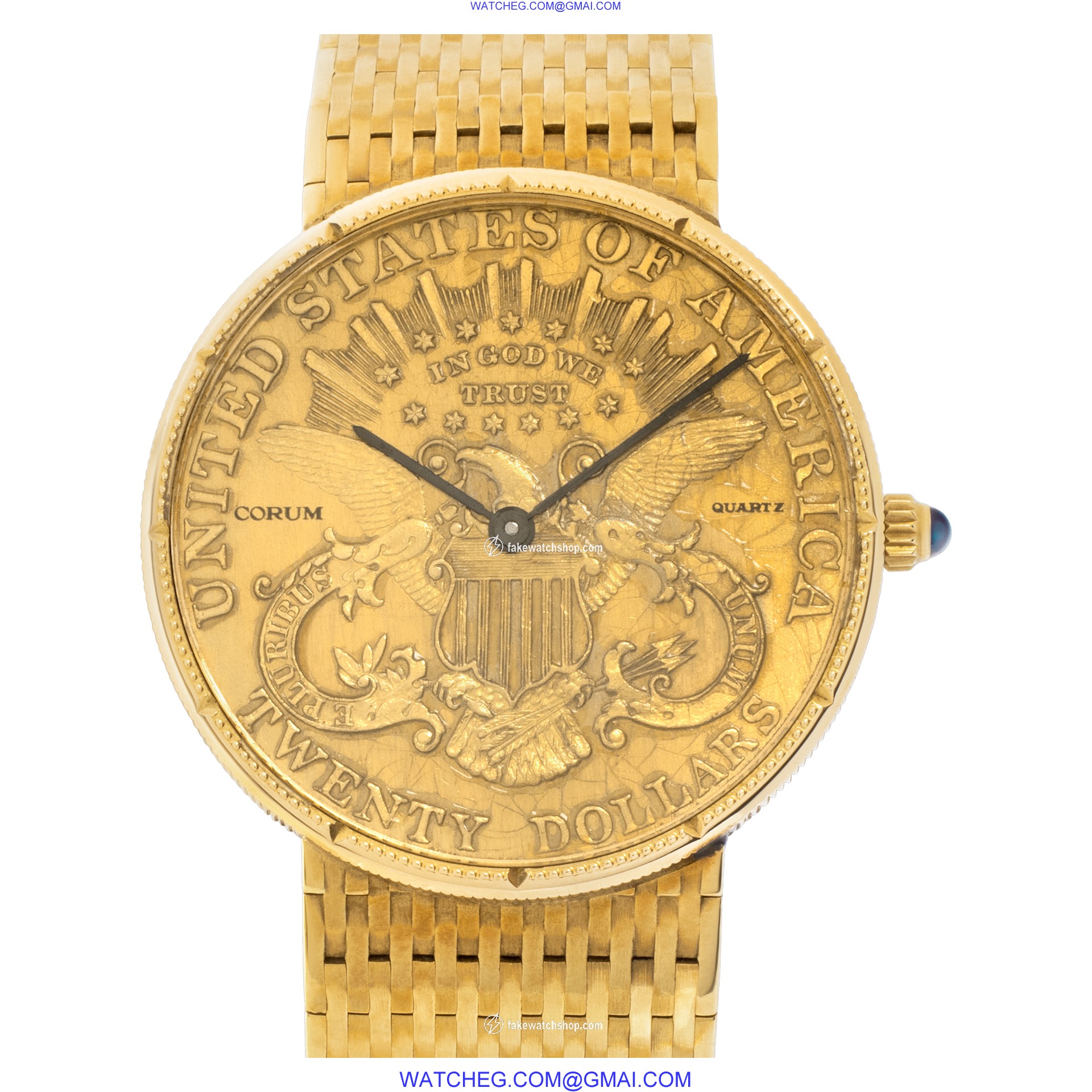 Corum 1906 $20 Coin Quartz Male 18k yellow gold