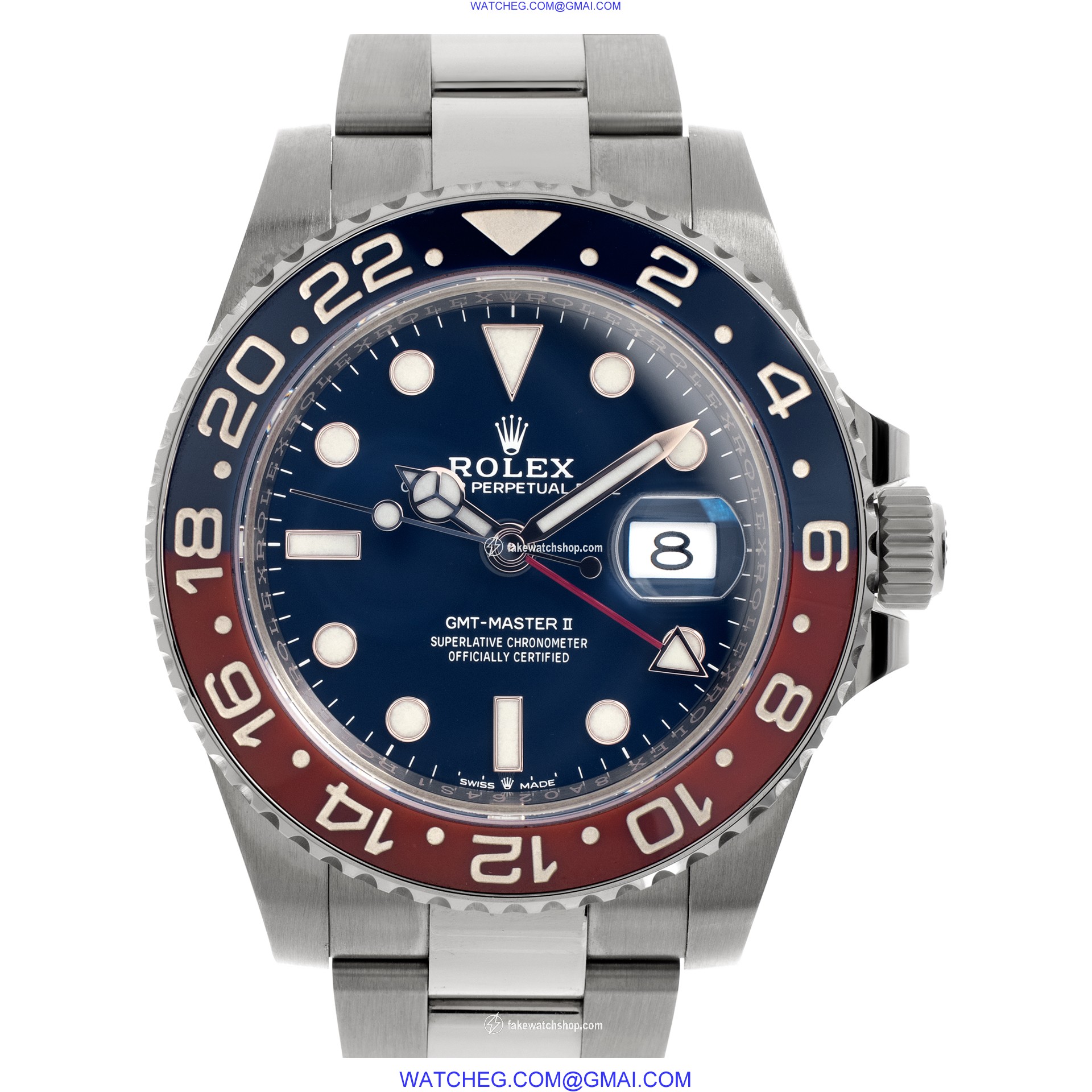 Rolex 126719BLRO GMT-Master II Automatic Male 18k White Gold
