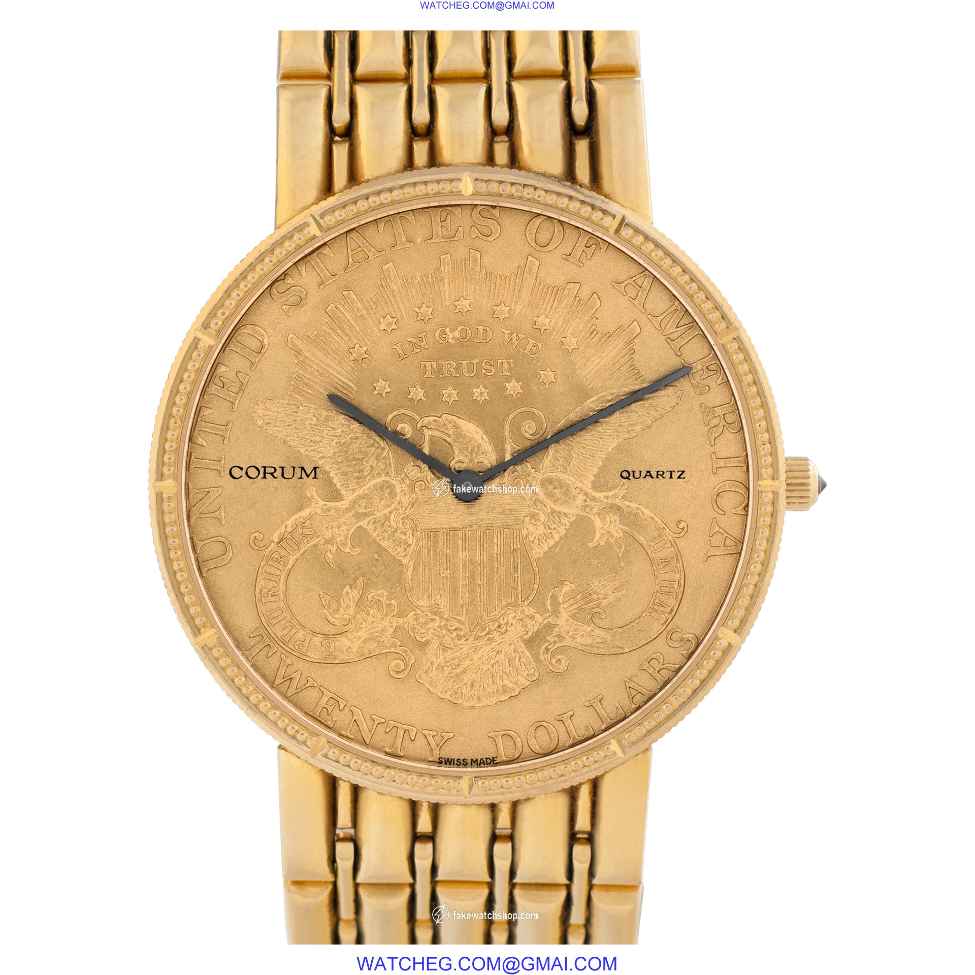 Corum Corum 2872 $20 gold piece Quartz Male 18k yellow gold