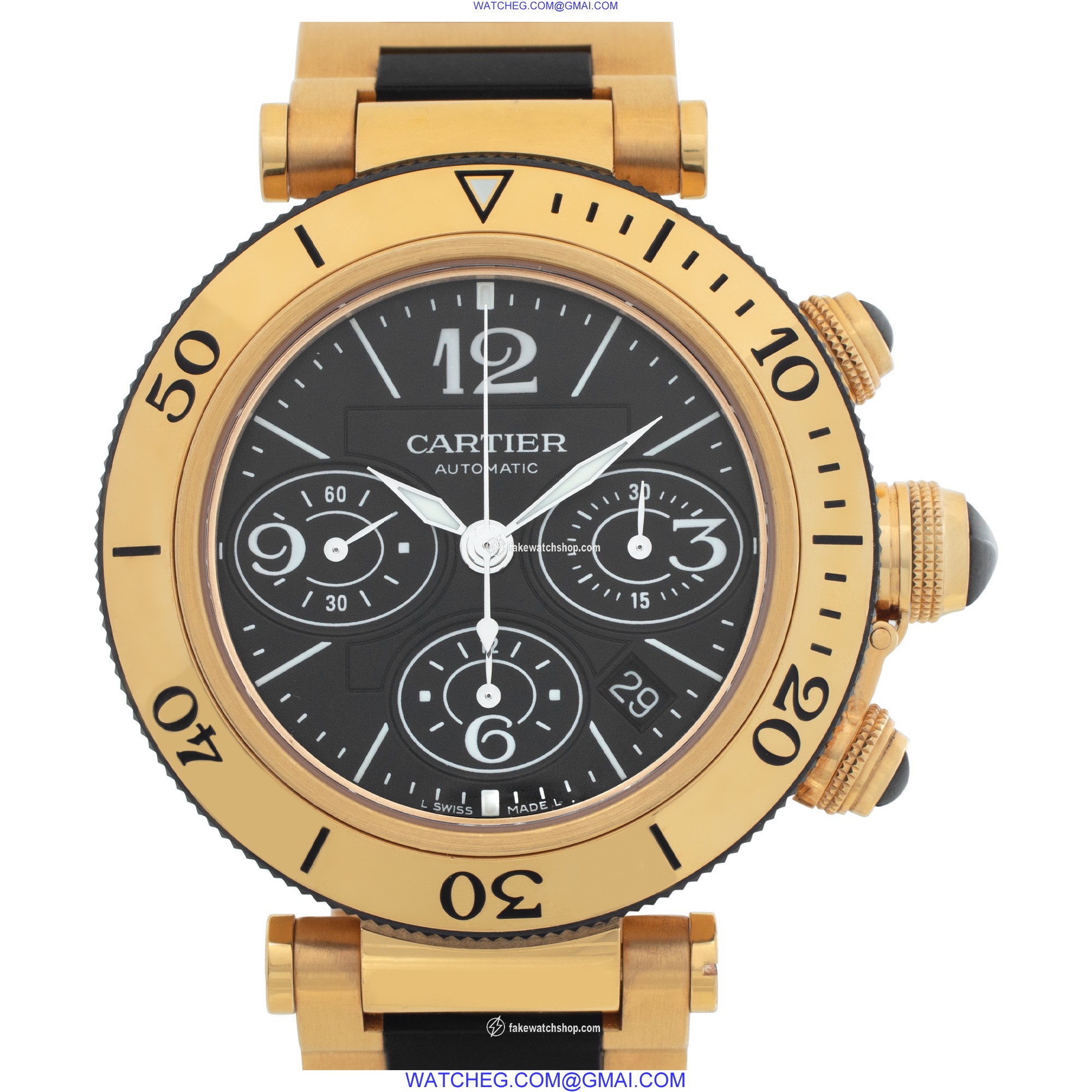 Cartier W301970M Pasha Seatimer Chrono Automatic Unisex 18k yellow gold