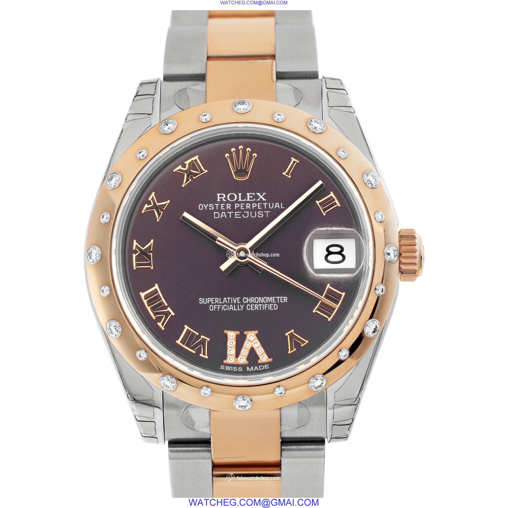 Rolex 178341 Datejust Automatic Female 18k rose gold & stainless steel