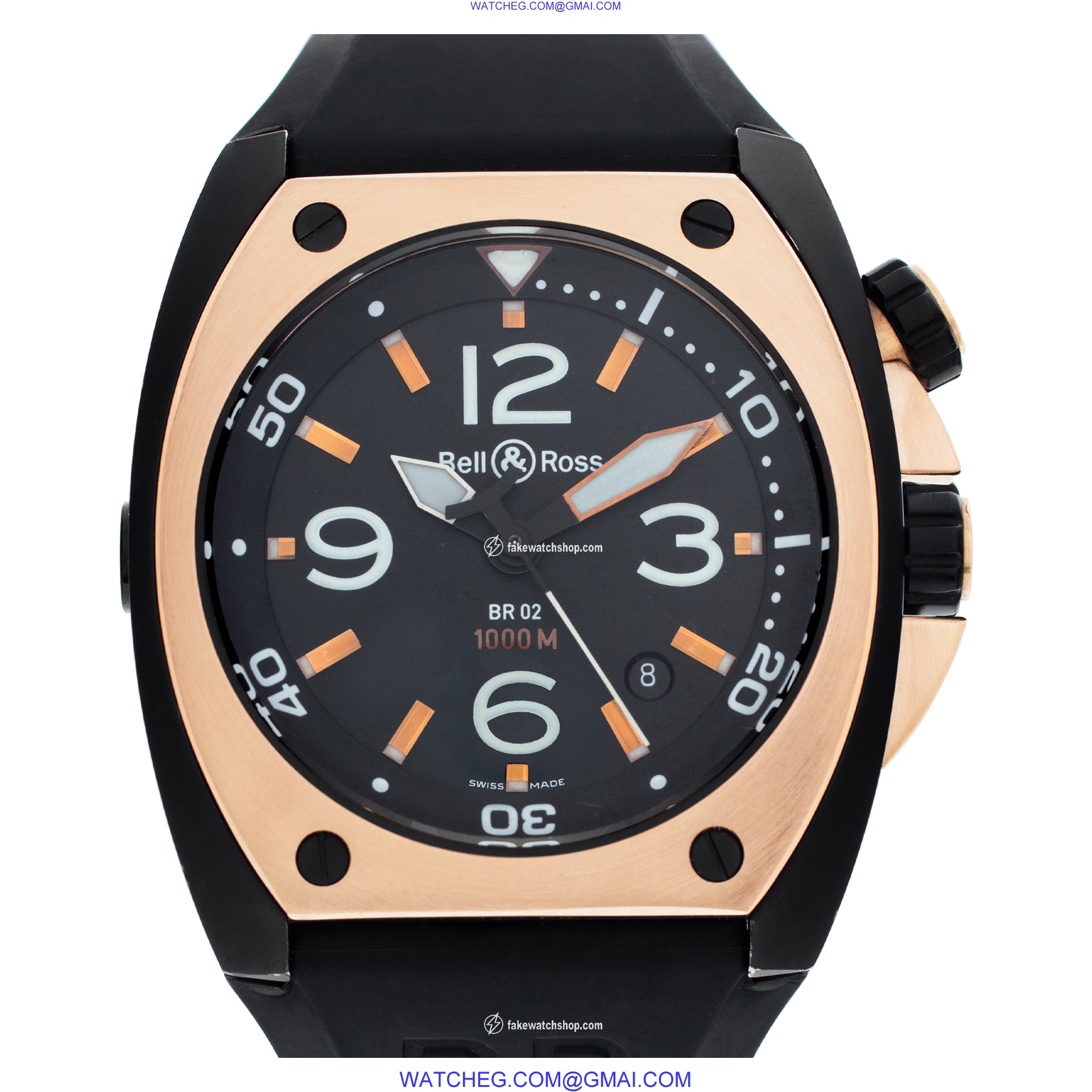 Bell & Ross BR02-PINKGOLD-CA Marine Automatic Male Stainless Steel