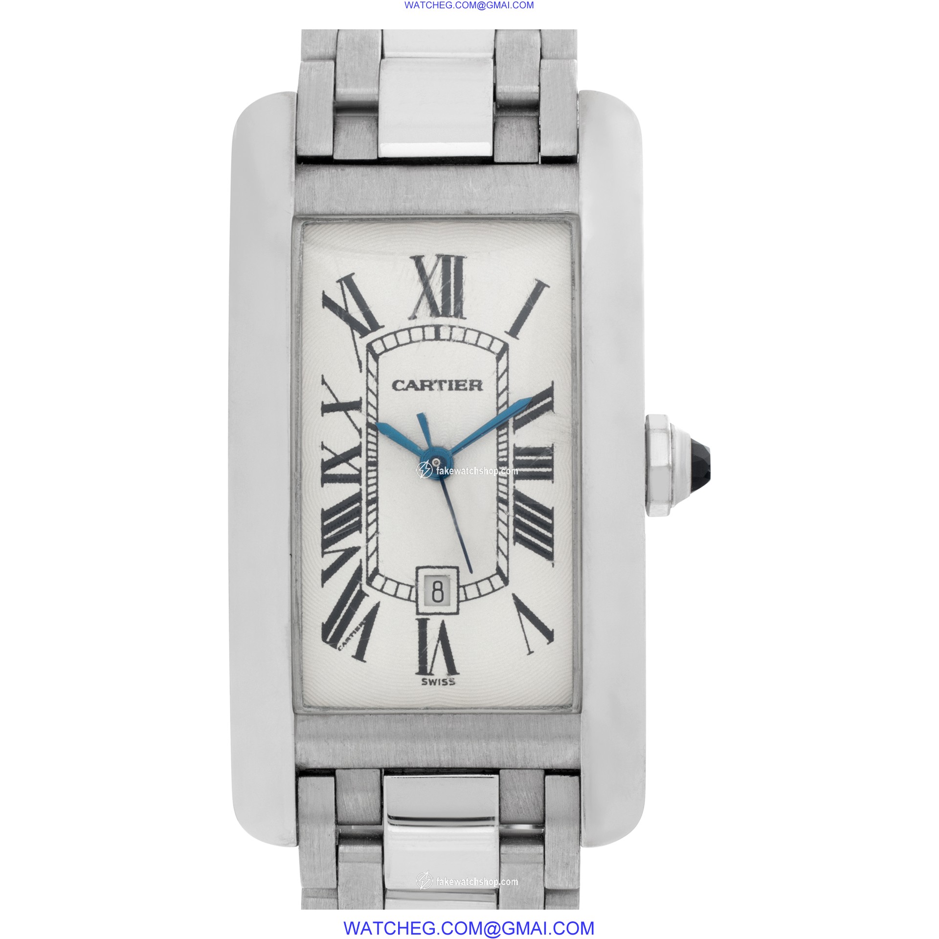 Cartier W26036L1 Tank Americaine Automatic Unisex 18k White Gold