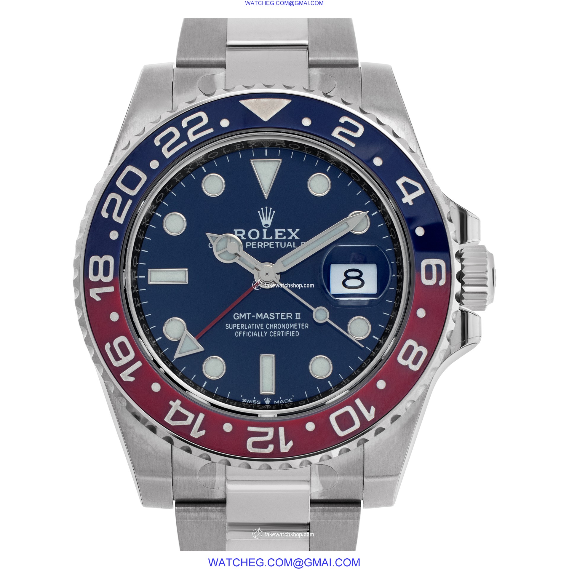 Rolex 126719BLRO GMT-Master II Automatic Male 18k White Gold