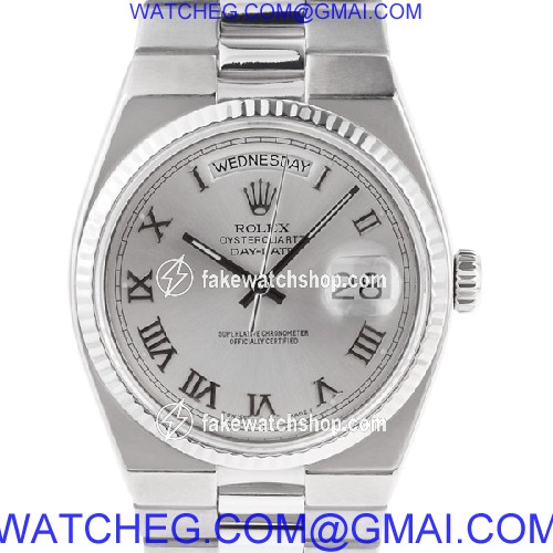 Rolex 19019 Oysterquartz Day Date Quartz Male 18k White Gold 2