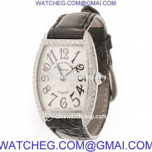 Franck Muller 1752 QZ D Curvex Quartz Female 18k White Gold 2