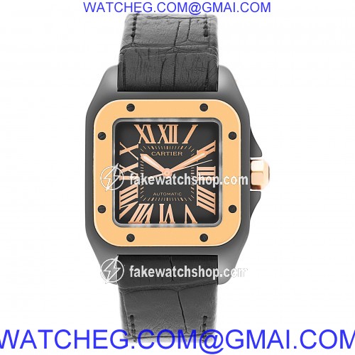 Cartier W2020007 Santos 100 Automatic Female PVD 2