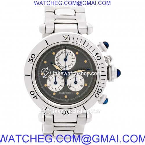 Cartier 1352-1 Pasha Chronograph Quartz Female Stainless Steel 2