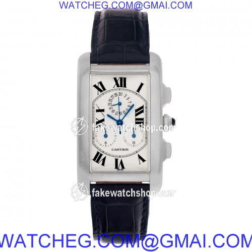 Cartier 2312 Tank Americaine Quartz Unisex 18k White Gold 2