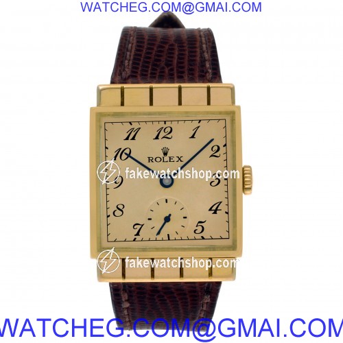 Rolex 3570 Square Manual Unisex 18k rose gold 2