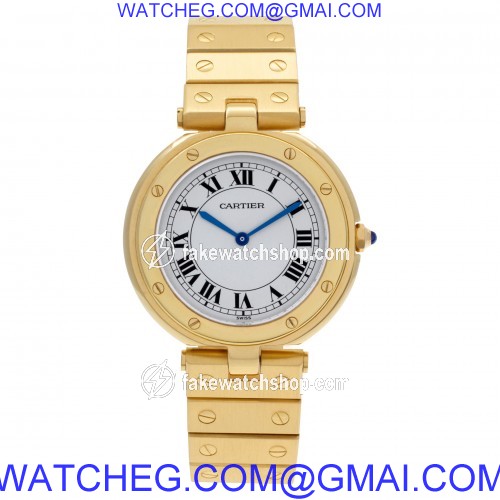 Cartier w3315 Santos Quartz Unisex 18k yellow gold 2